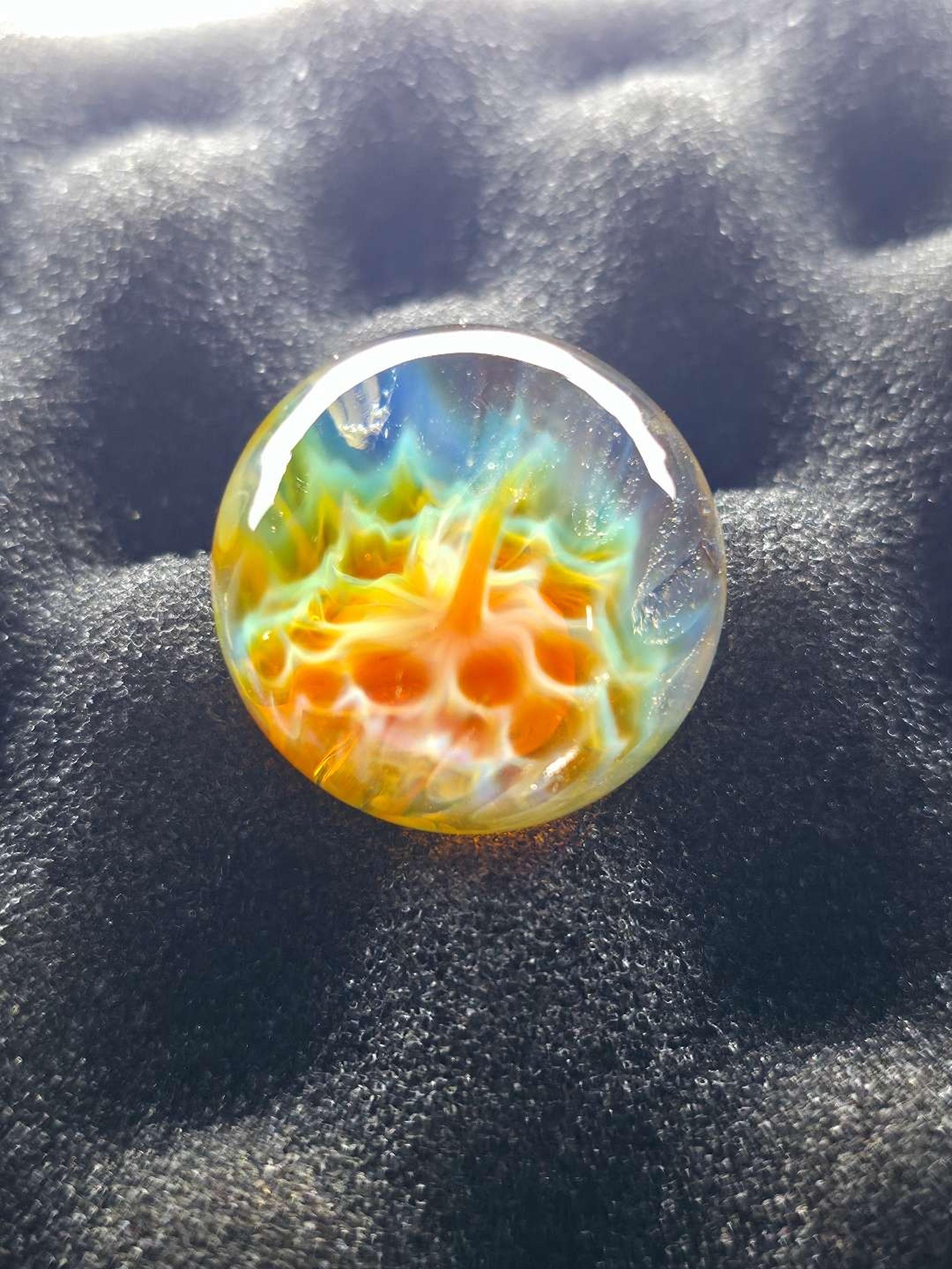 1.06" Silver Fumed Honeycomb Marble image 0