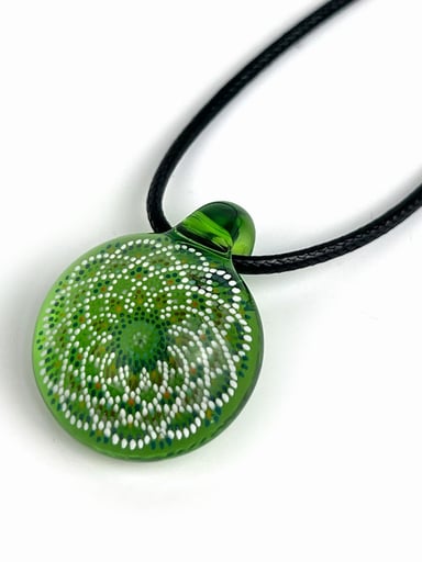 Preview pic of JH Glass Geometric Dotwork Pendant