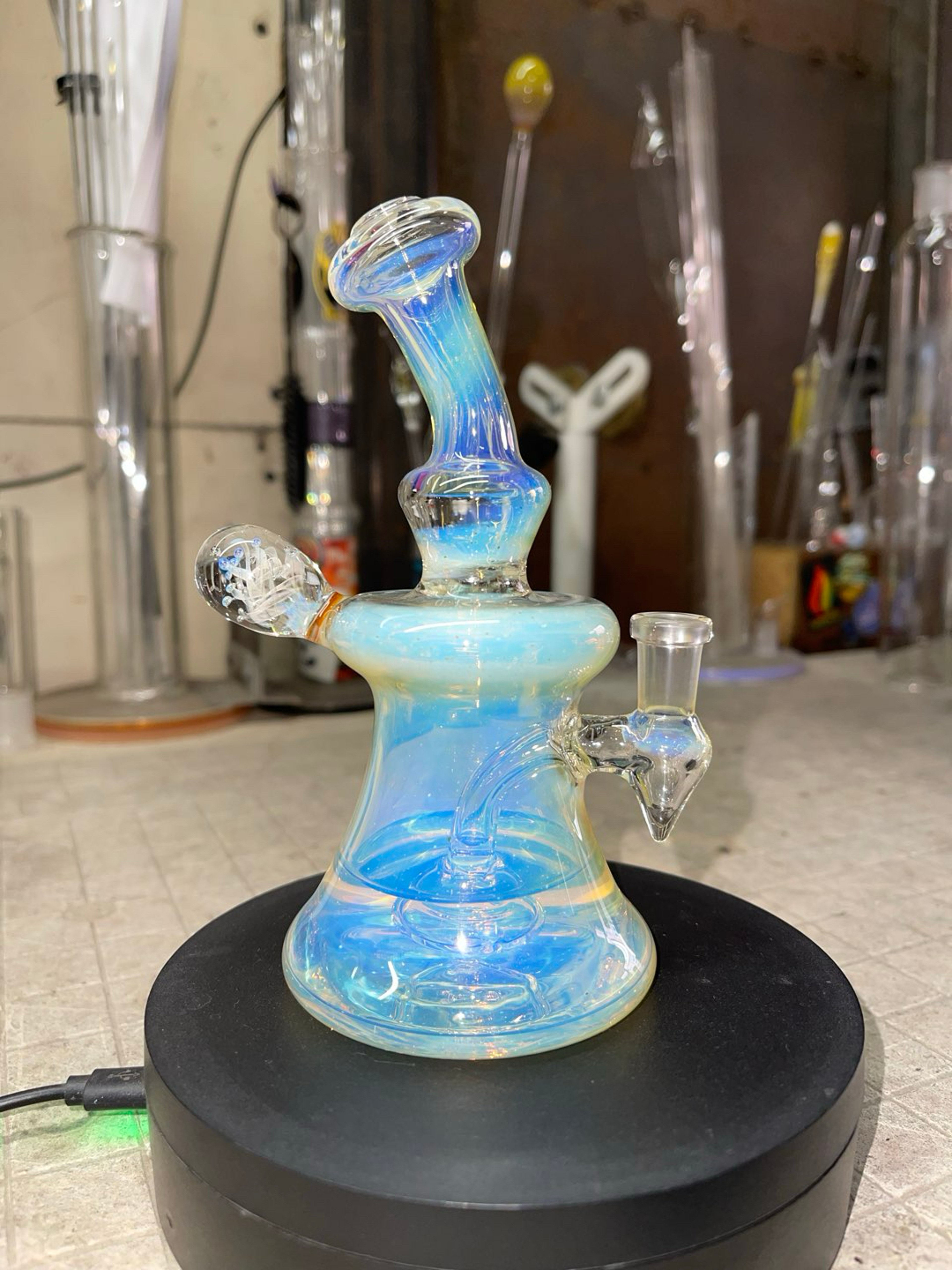 Preview pic of 6” tall, silver fume, 10mm joint, 2 holes perc