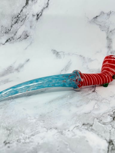 Preview pic of 9 inch Long Handmade Blazing Ocean Gandalf Sherlock Glass Pipes