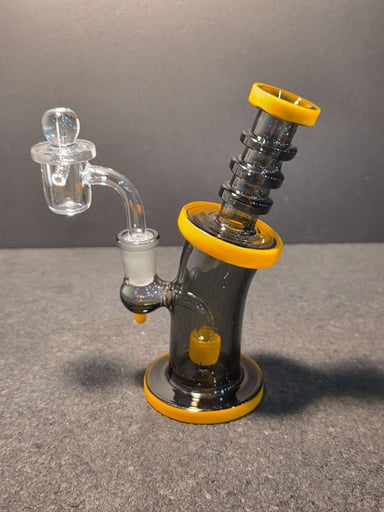 Preview pic of HG Bent Neck Rig Smoke w/ Orange Accent