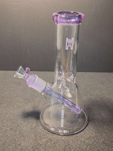 Preview pic of HG 9" Beaker Clear w/ Lavender Accent