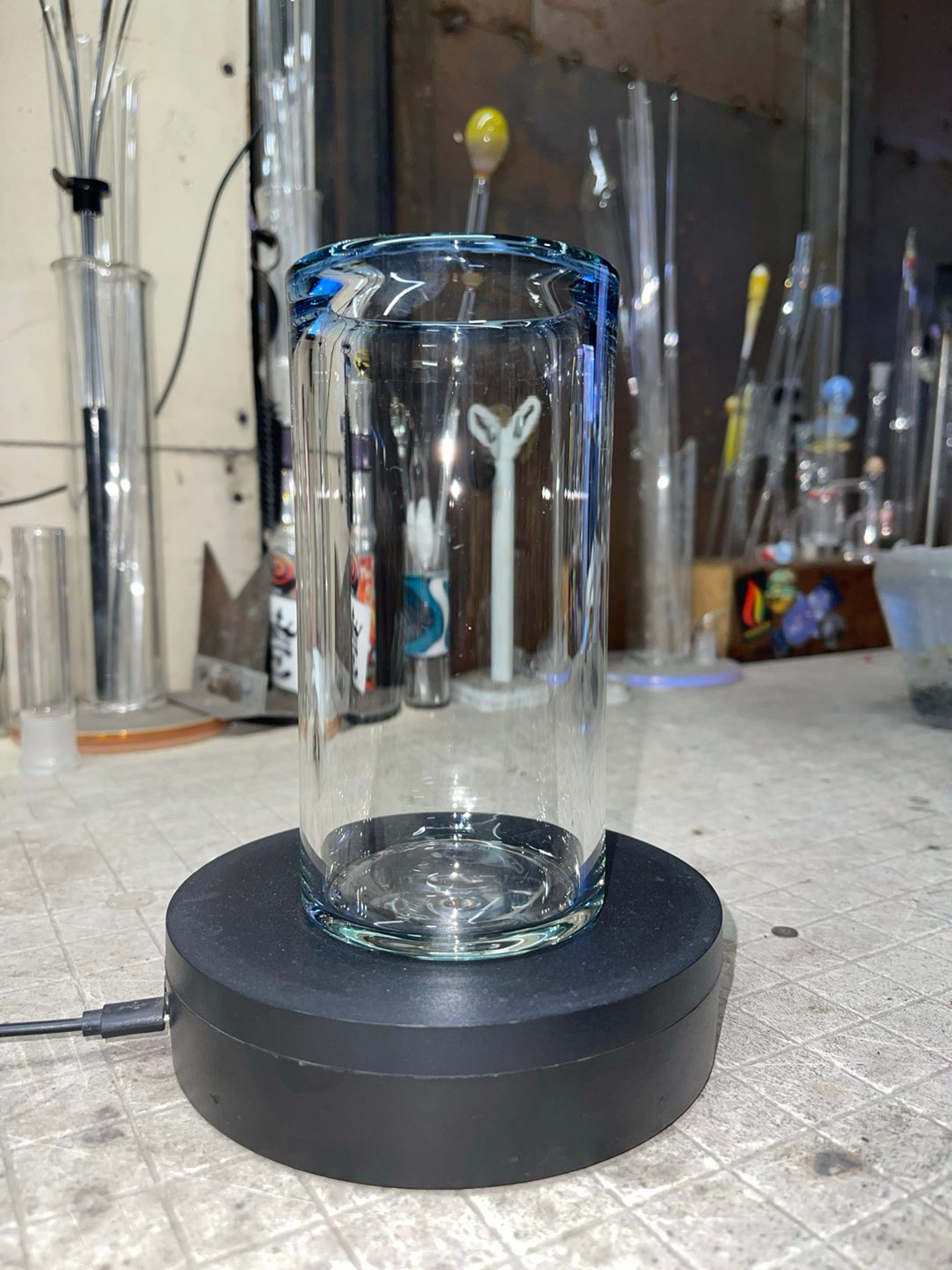 Preview pic of 6” tall 3” wide, blue dream color