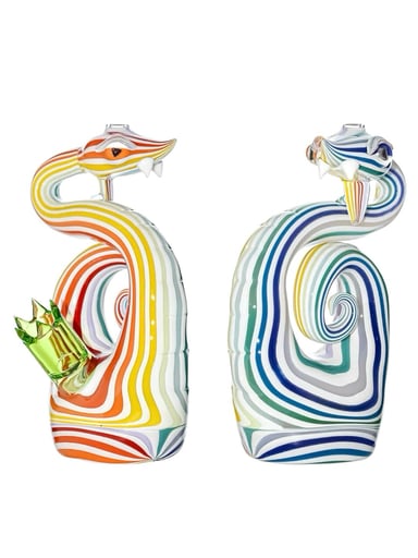 Preview pic of Heady Wigwag Snake Dab Rig W / Opal Eyes