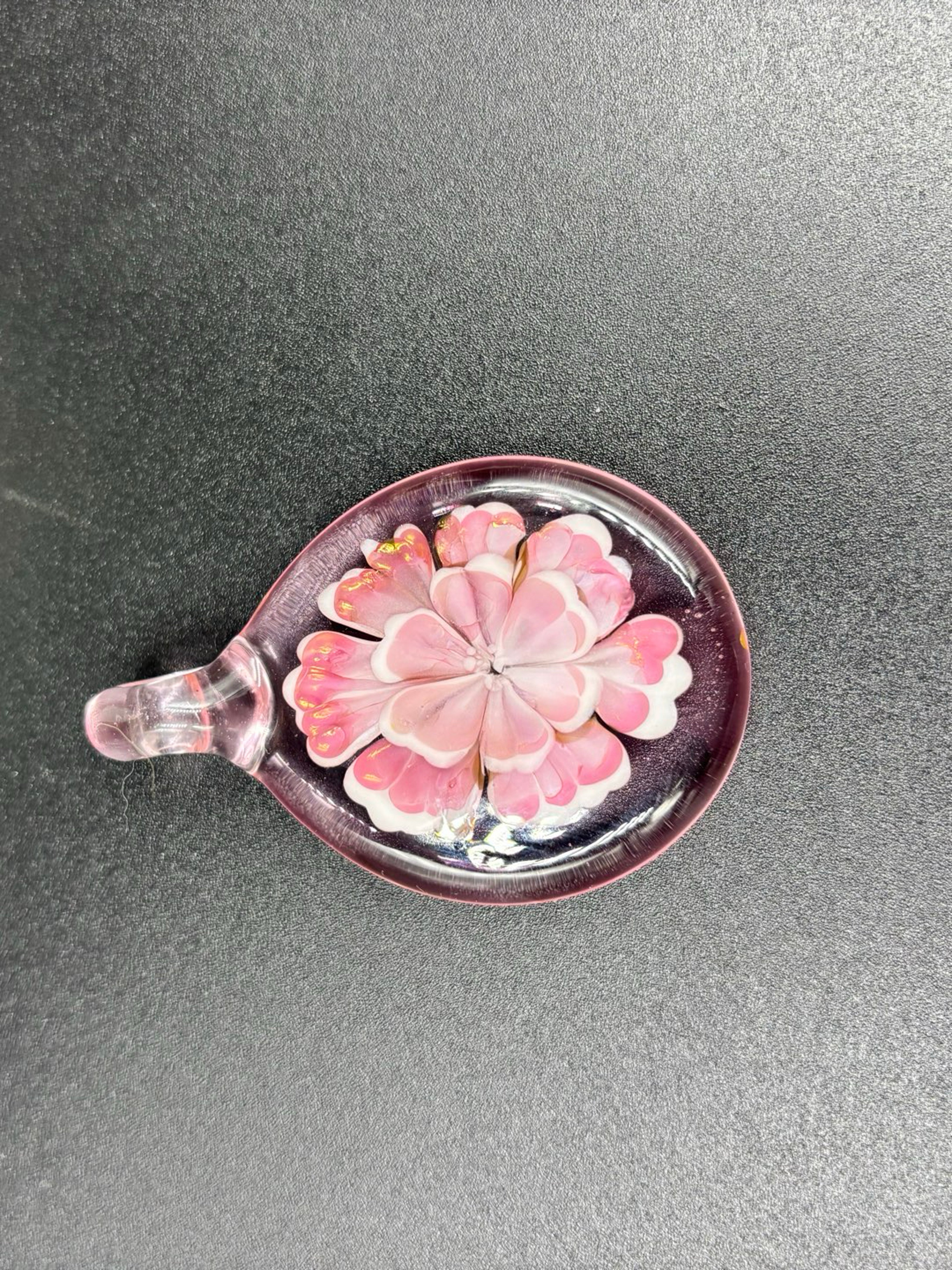 Preview pic of Large Sarita Glass Pink flower pendant