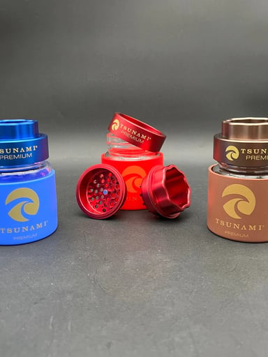 Preview pic of TSUNAMI DRY HERB GRINDER + JAR