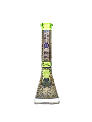 Preview pic of 12" Sandblasted Glass Beaker Art Bong | Limited Edition Northstar Glass
