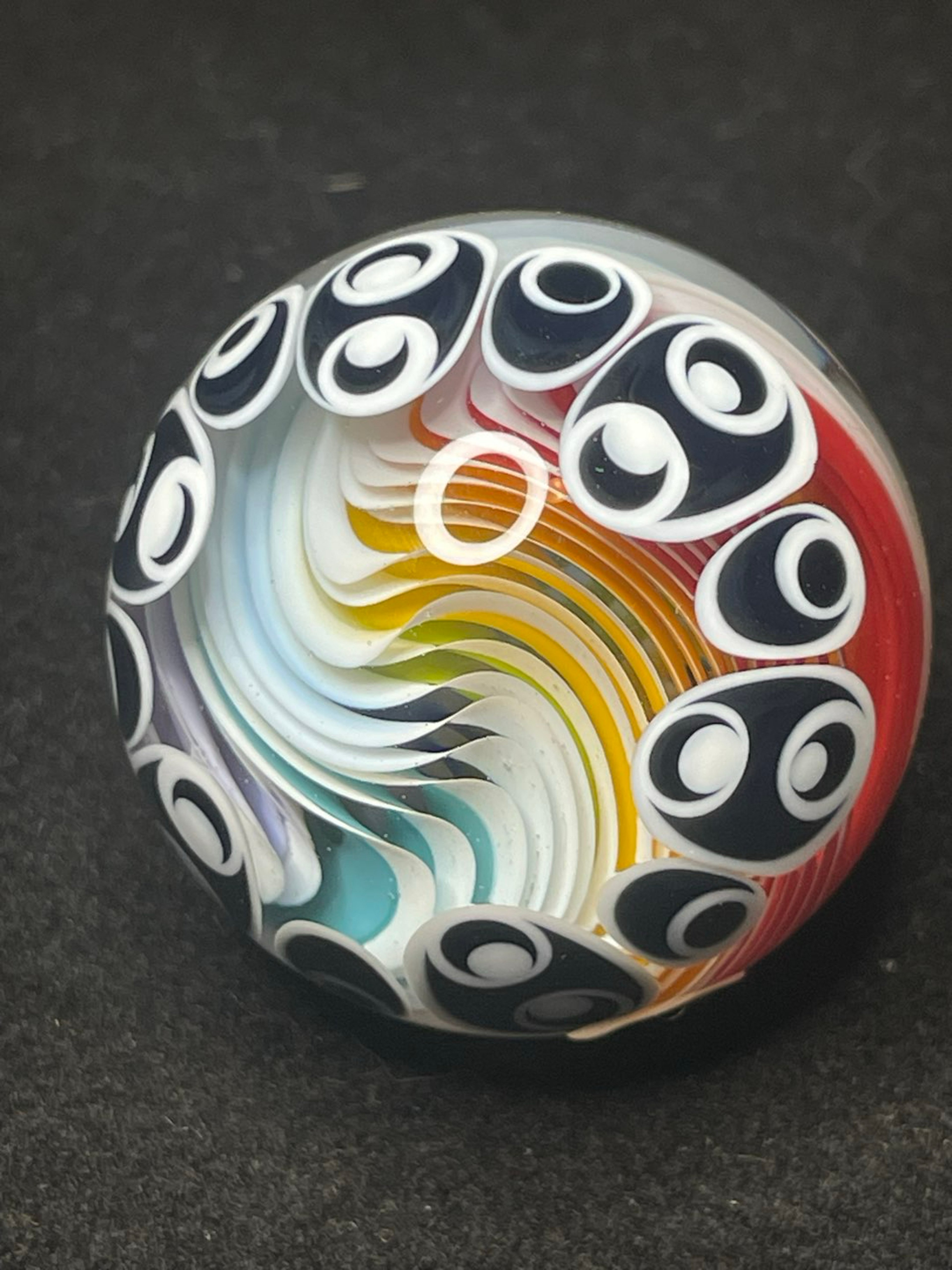 Preview pic of 1.37” rainbow dot stack marble