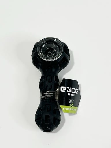 Preview pic of 4" Eyce Silicone Smoking Pipe with Glass Bowl Black