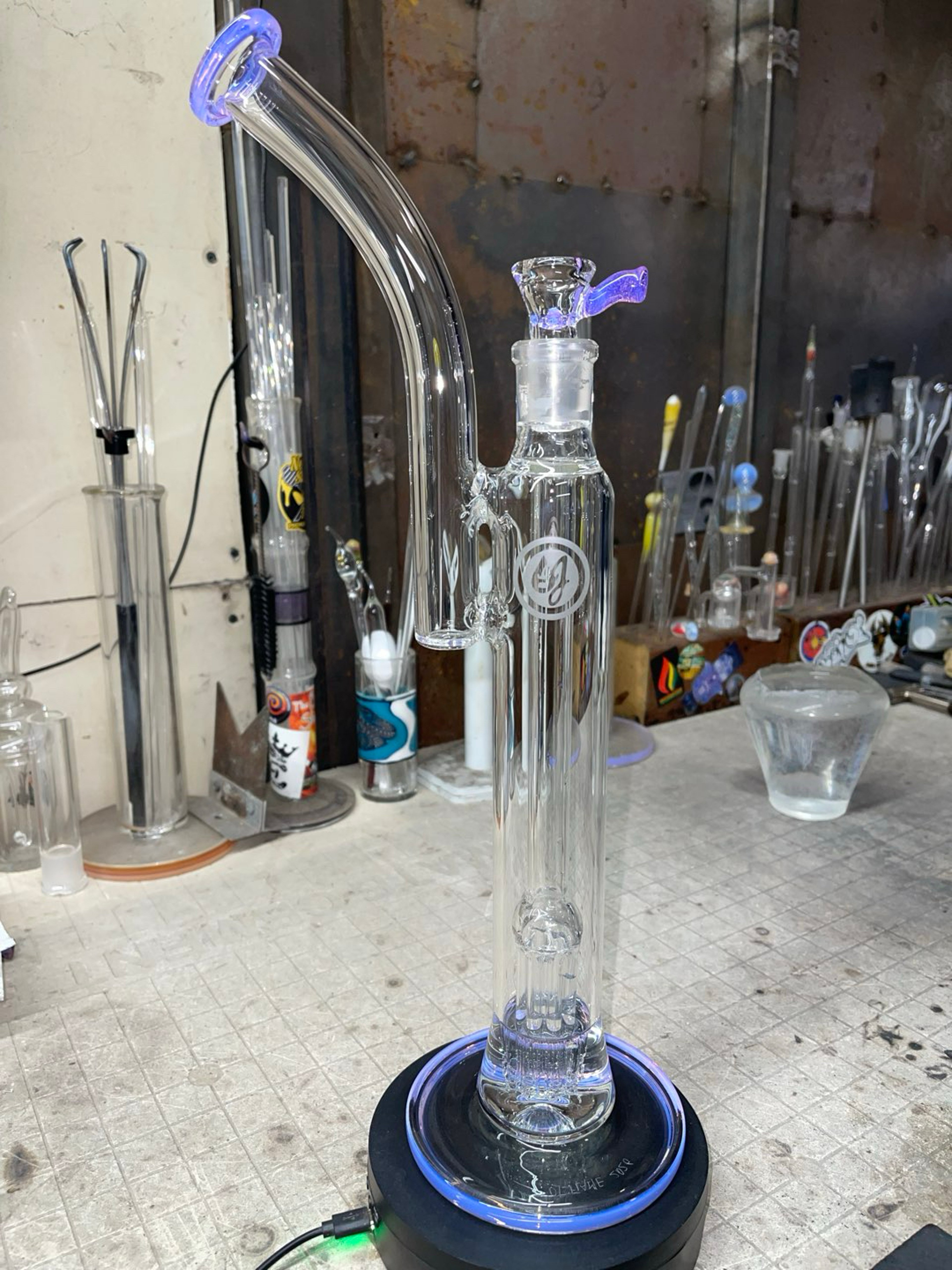 Preview pic of 16.5” tall, 8 arm perc,18mm 4 holes slide, pink slyme color