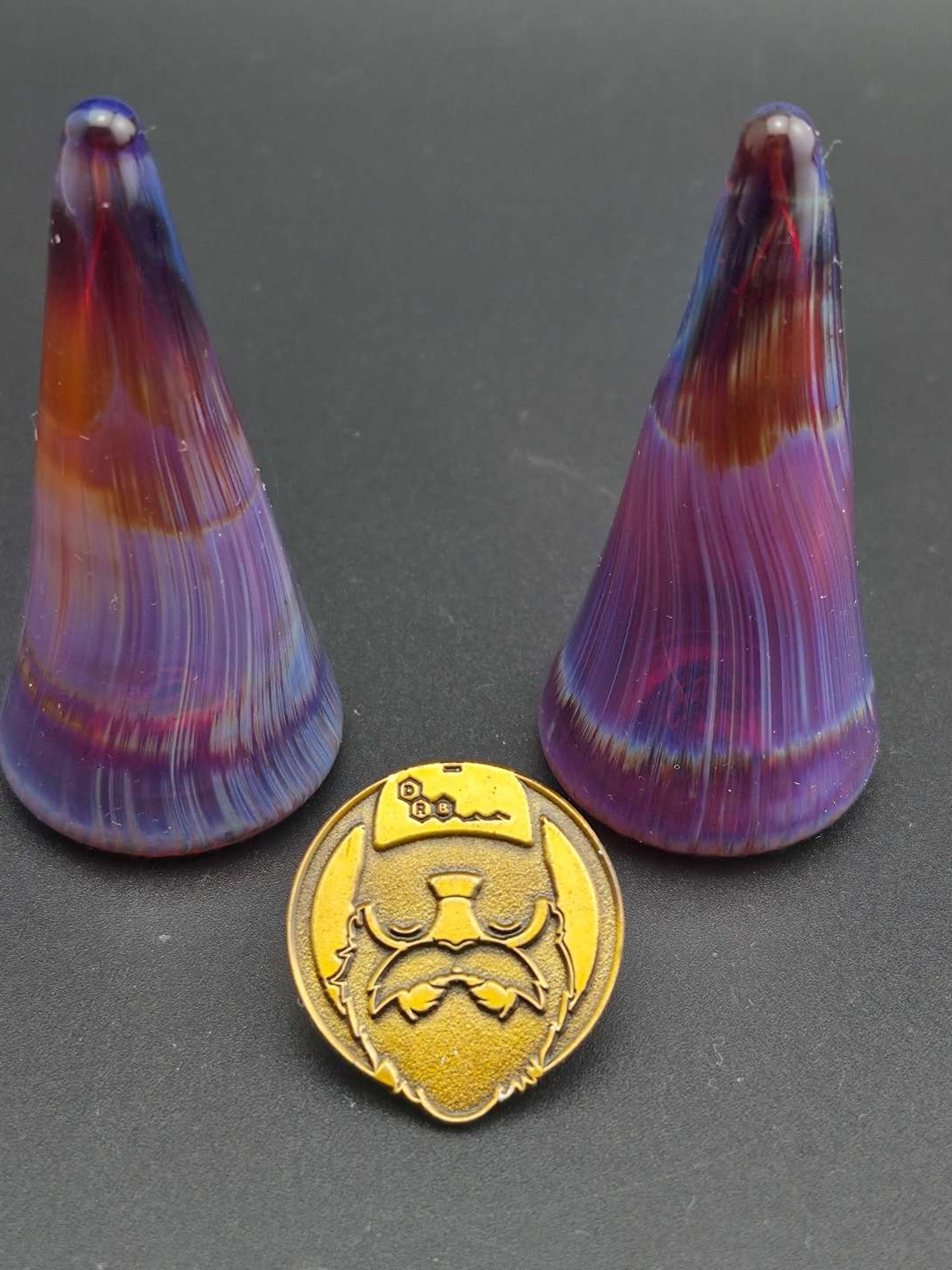 Amber purple horns set. 2ea image 0