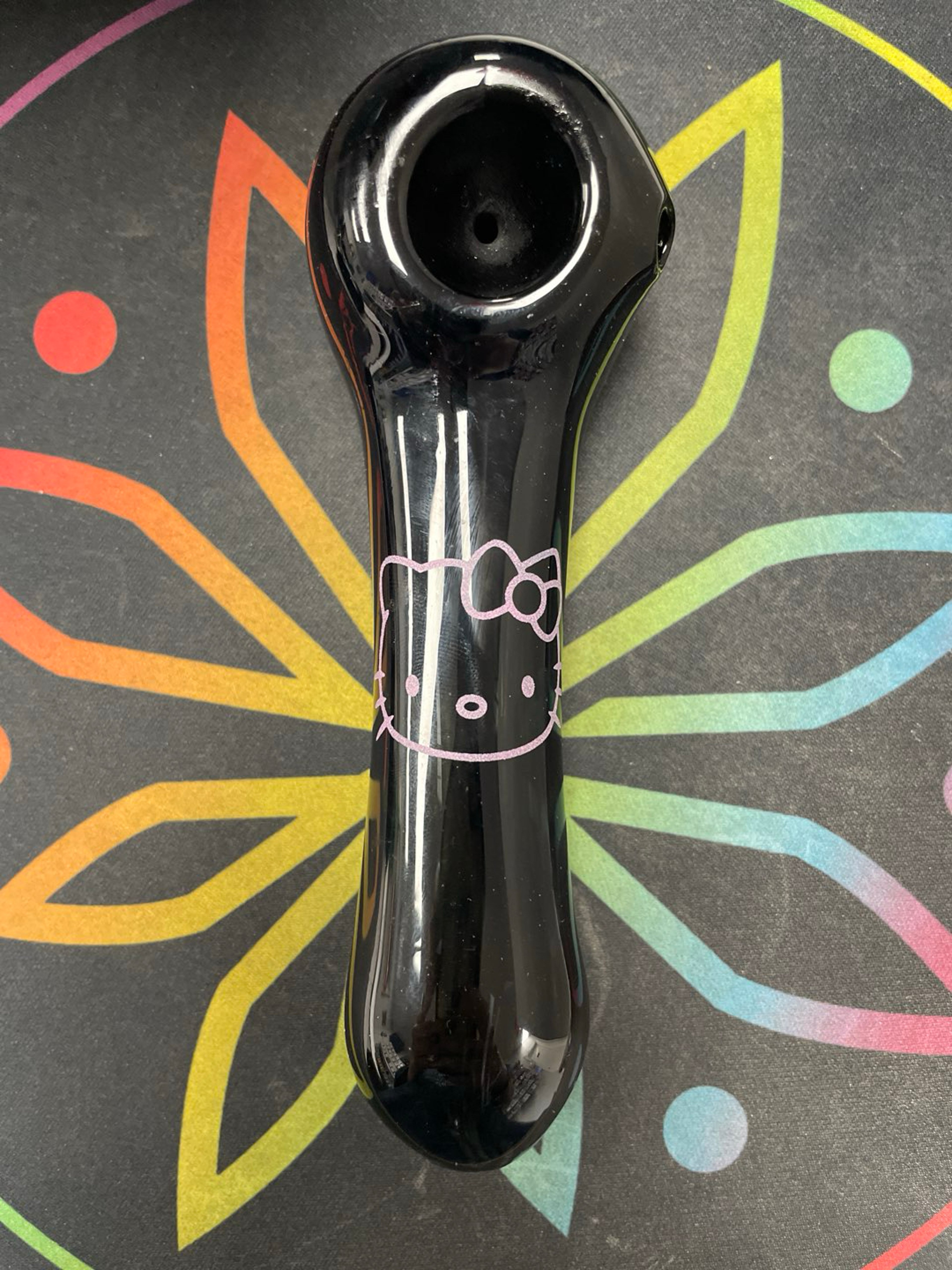 Preview pic of 6 Inch Black Hello Kitty Hand Pipe