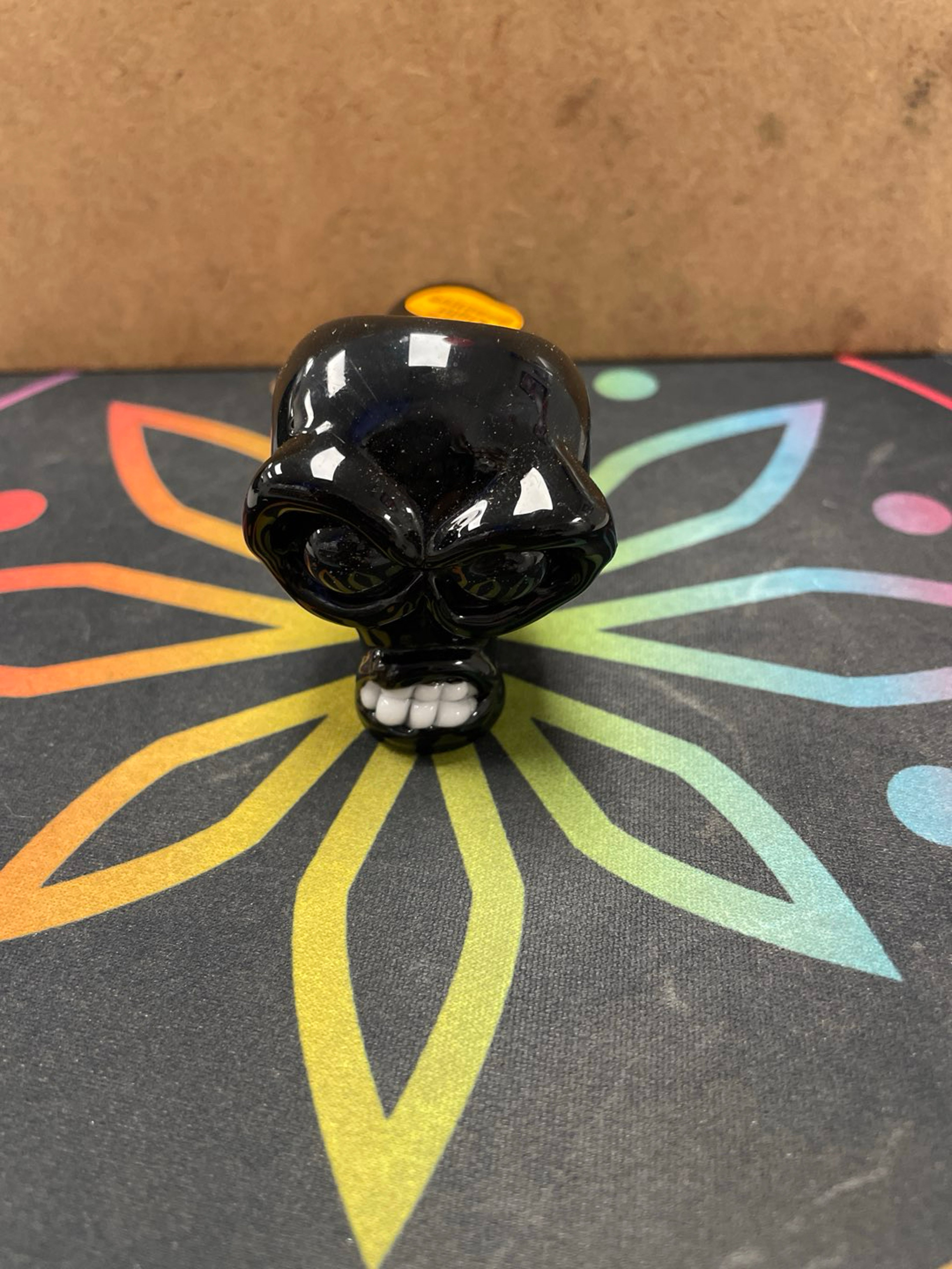 Preview pic of 5 Inch Black Hand Pipe With Cartoon Face