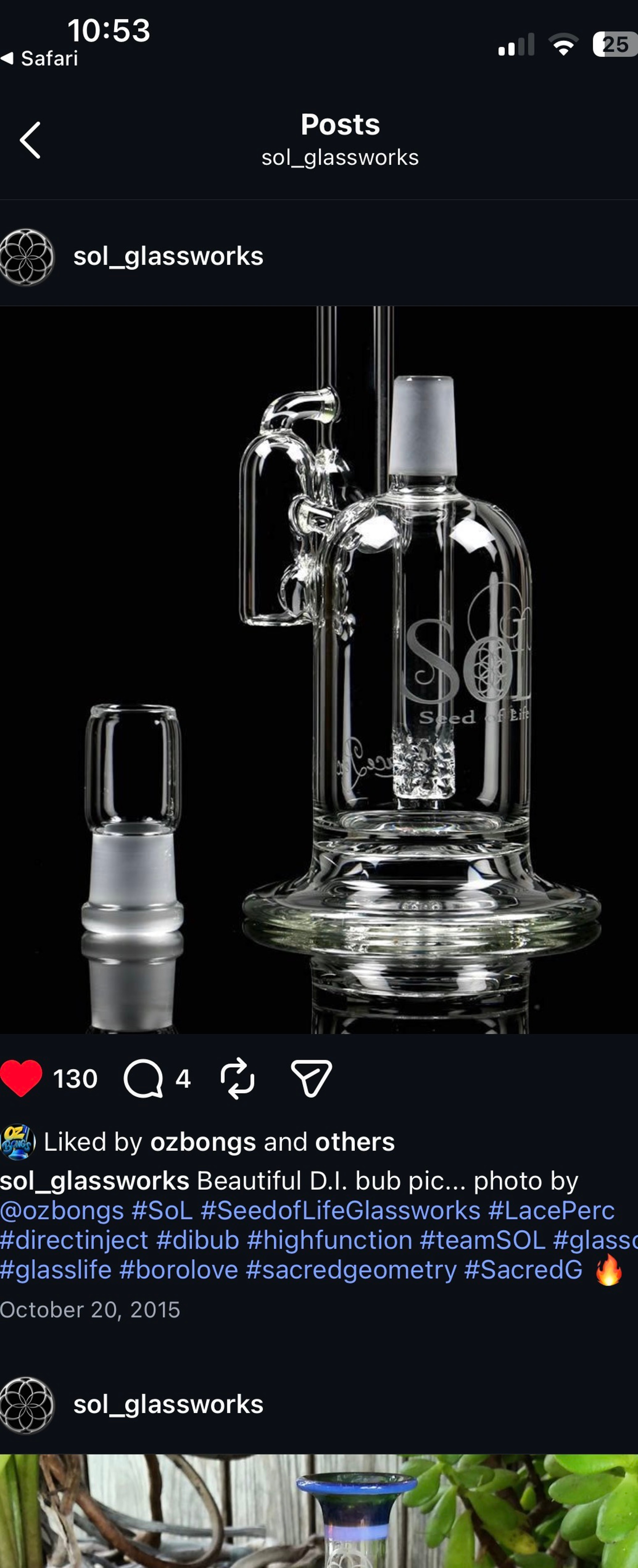 Preview pic of 2015 Seed Of Life D.I. Bubbler Lace Perc