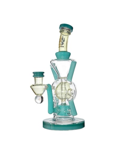 Preview pic of Premium EXO 8" Recycler w/ Encased Opal & Seed of Life Perc