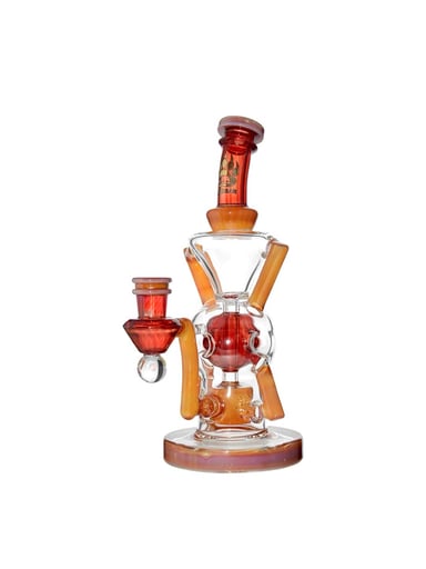 Preview pic of Premium EXO 8" Recycler w/ Encased Opal & Seed of Life Perc