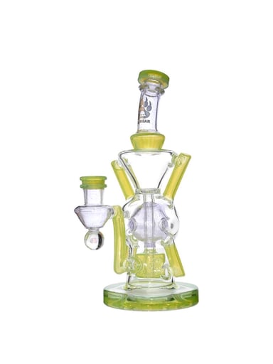 Preview pic of Premium EXO 8" Recycler w/ Encased Opal & Seed of Life Perc