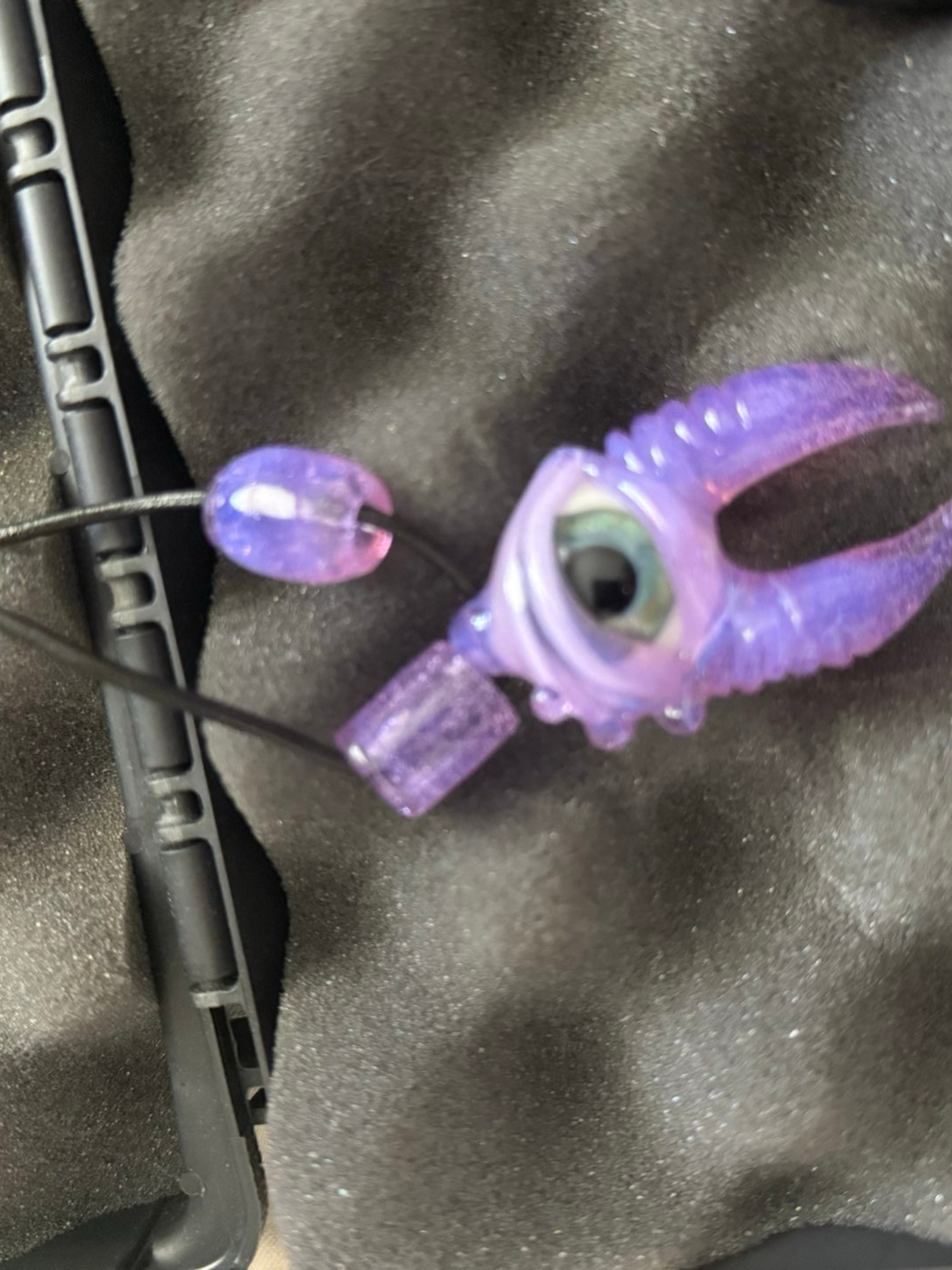 Preview pic of 3rd eye purple slime pendant with 2 purple slime beads