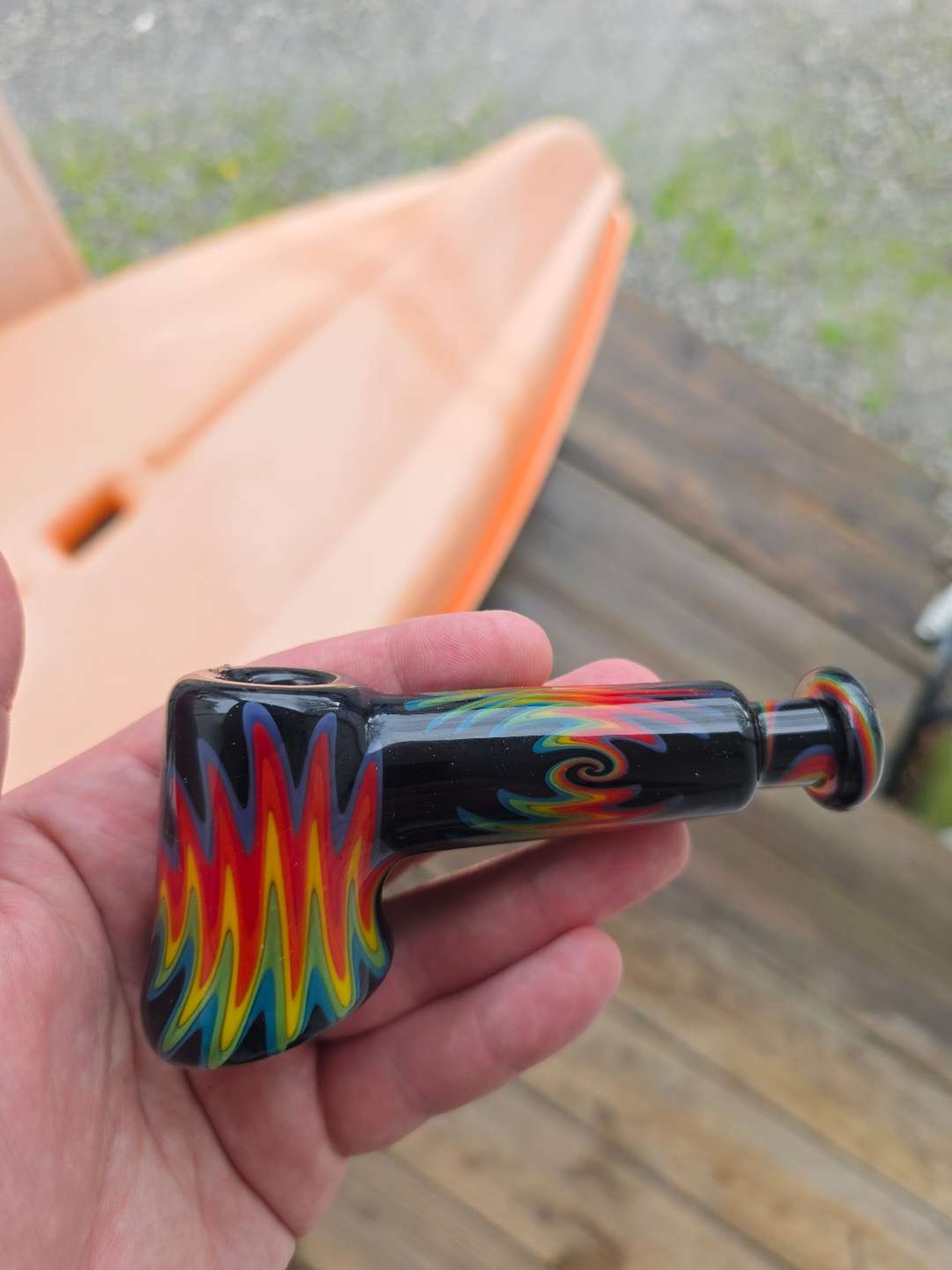 Preview pic of Erik Anders Hash Hammer (3 Hole) - Rainbow Wig Wag