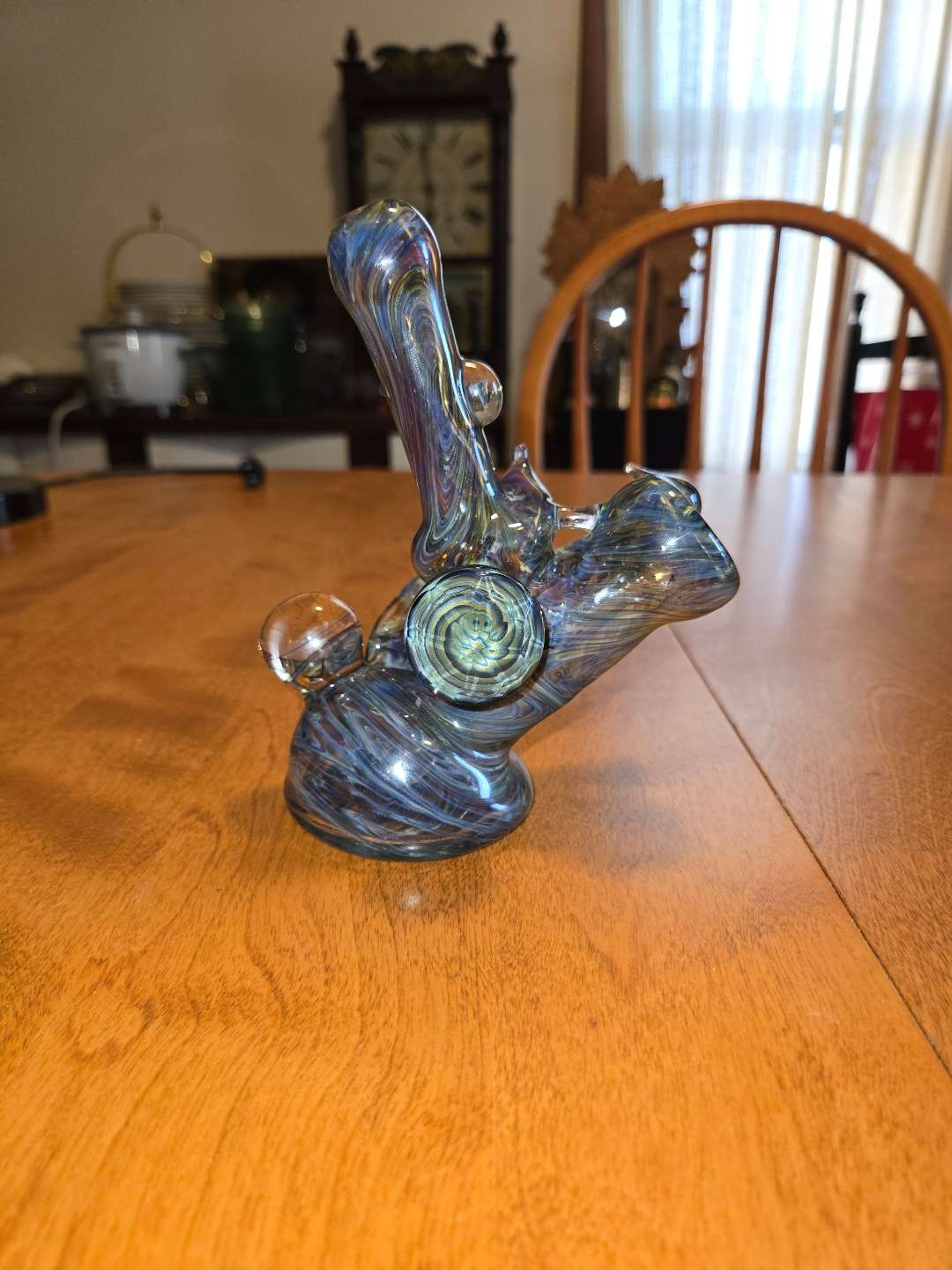 Preview pic of Fumed bubbler with faceted marble (2012)