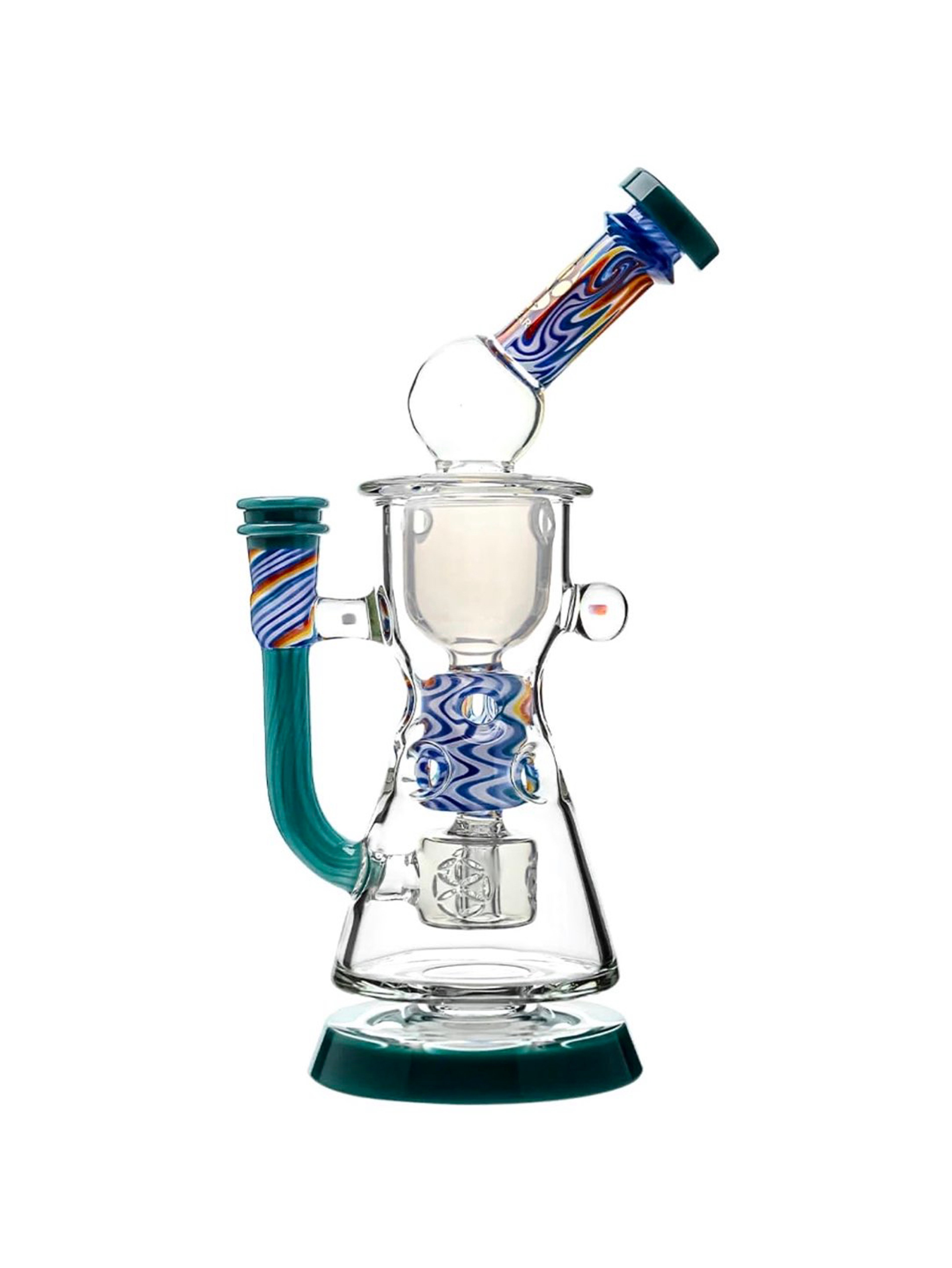 Wigwag Straight Fab Torus V2 Encased Two Opals W/ Seed of Life Perc image 0