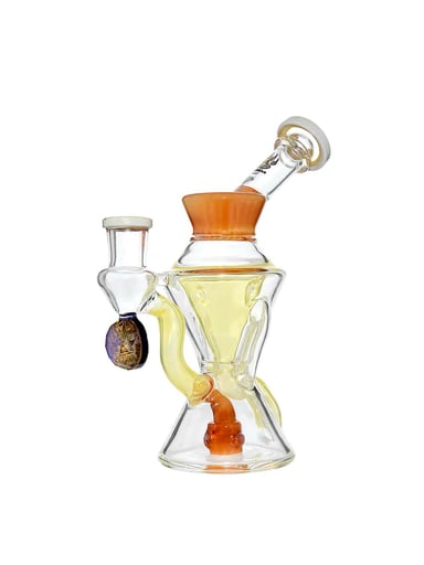 Preview pic of Hourglass Double Layer Recycler W/ Gilded Tubes Encased W/ Marble