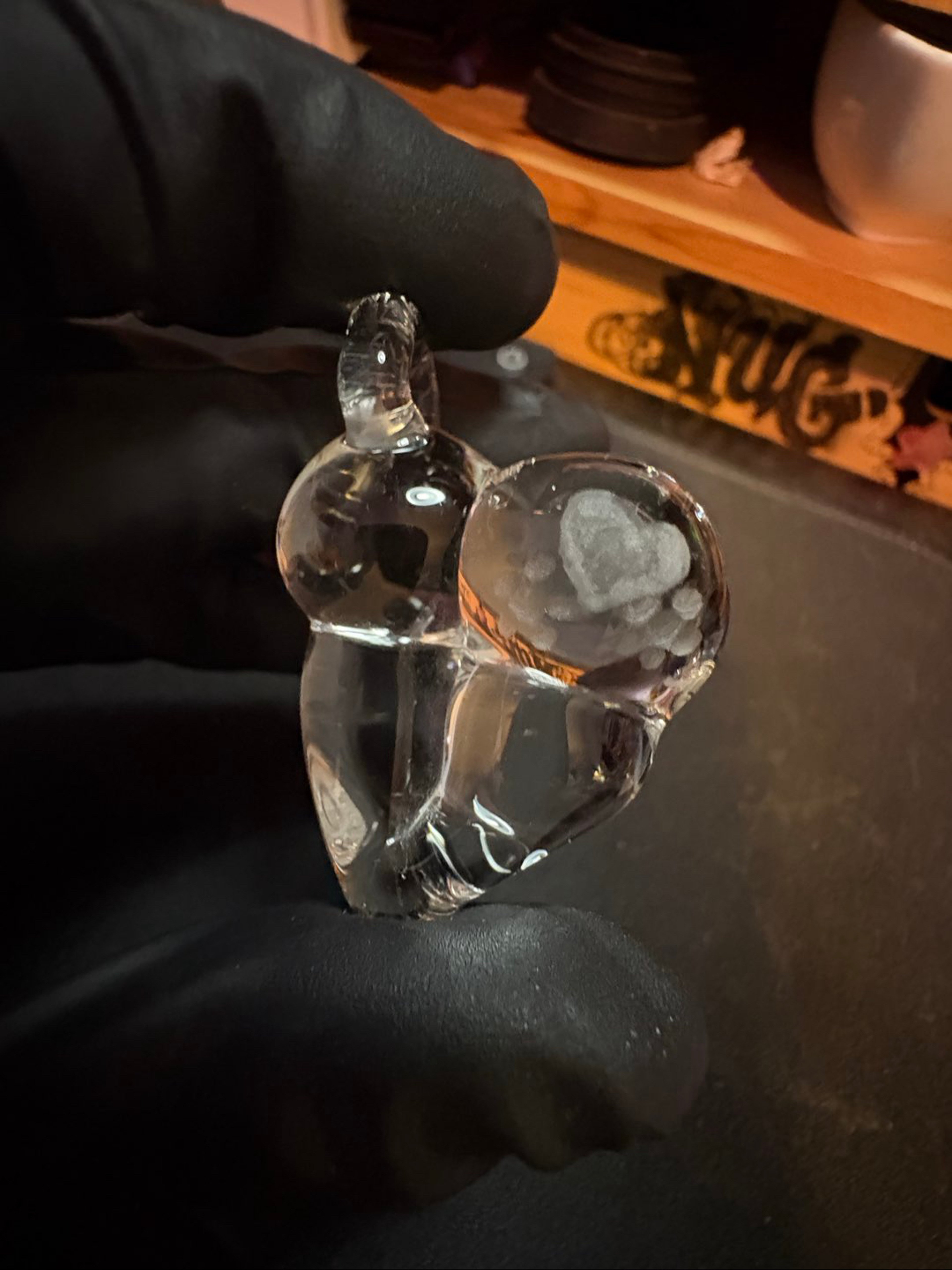 Preview pic of *SAP GLASS* 🍑❤️Custom Curves Pendant with Etched Heart❤️🍑
