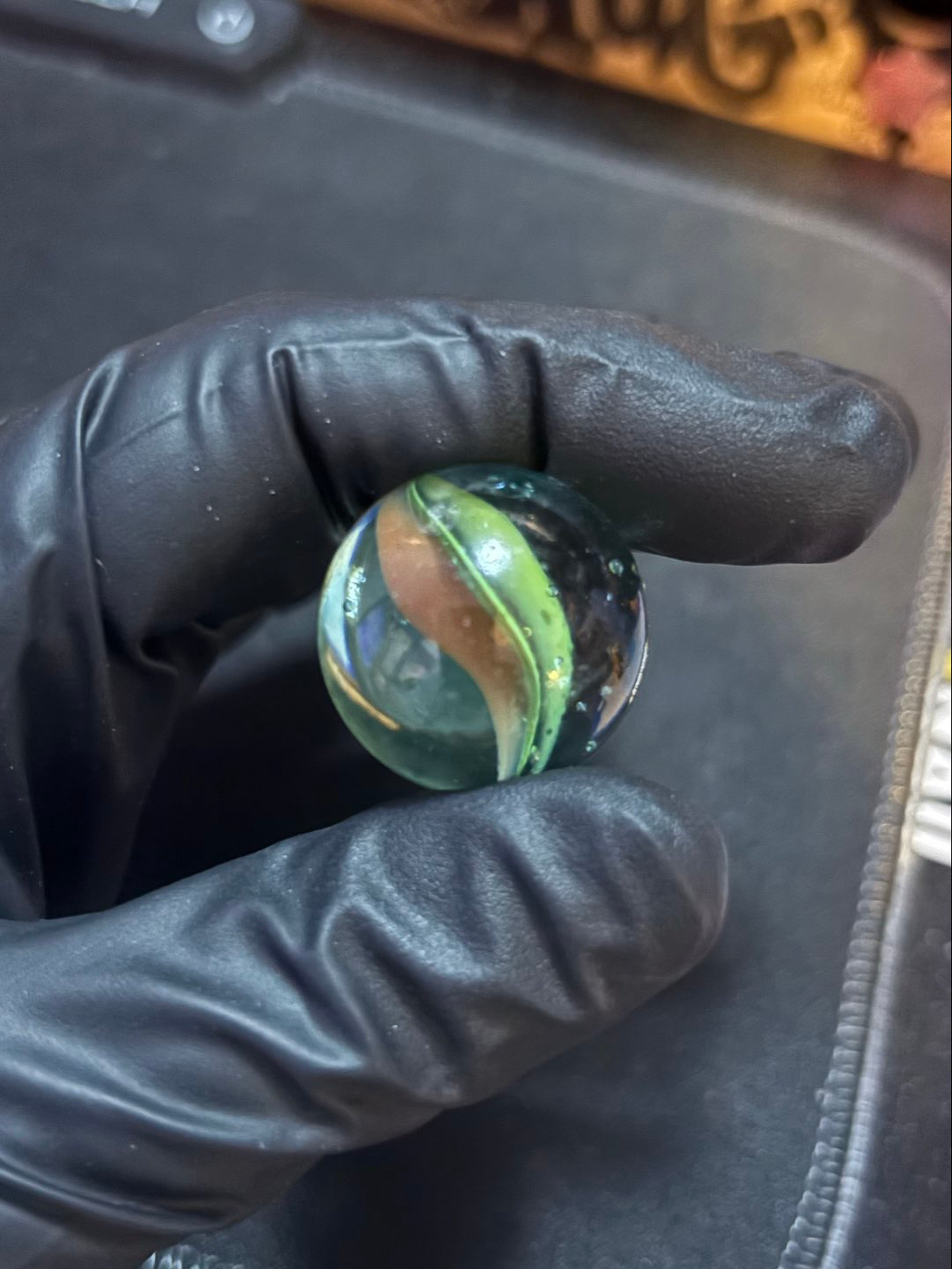 Preview pic of (Set of 2) 1in Vintage 3-Vein Cat-eye Marbles
