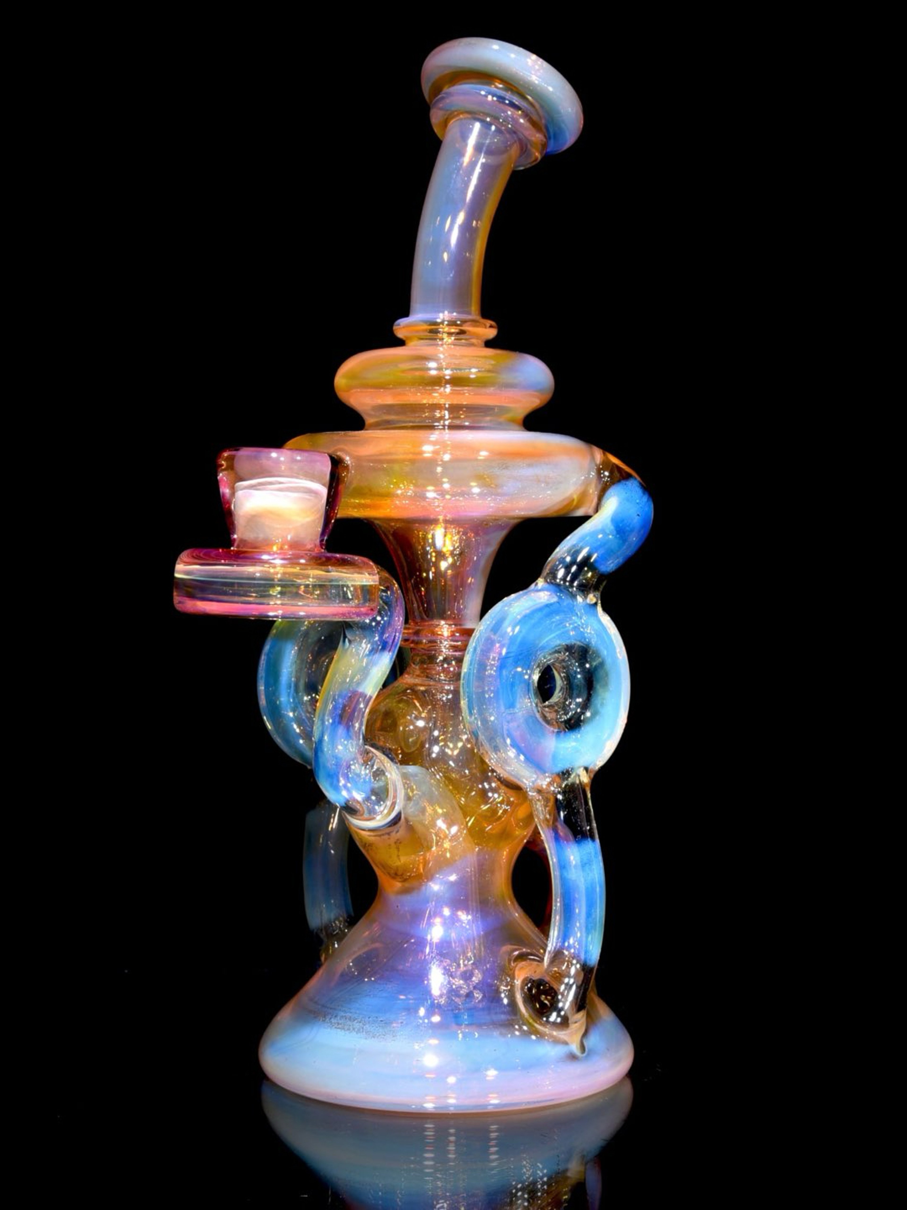 Preview pic of Yeti Dabs - Fully-fumed Double-Donut Klein Recycler - 14mm Female