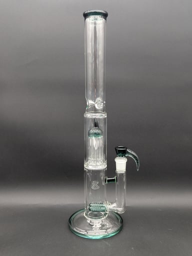 Preview pic of 2K GLASS DUAL GRIDLINE TO 8 ARM BONGS - COLOR ACCENTED