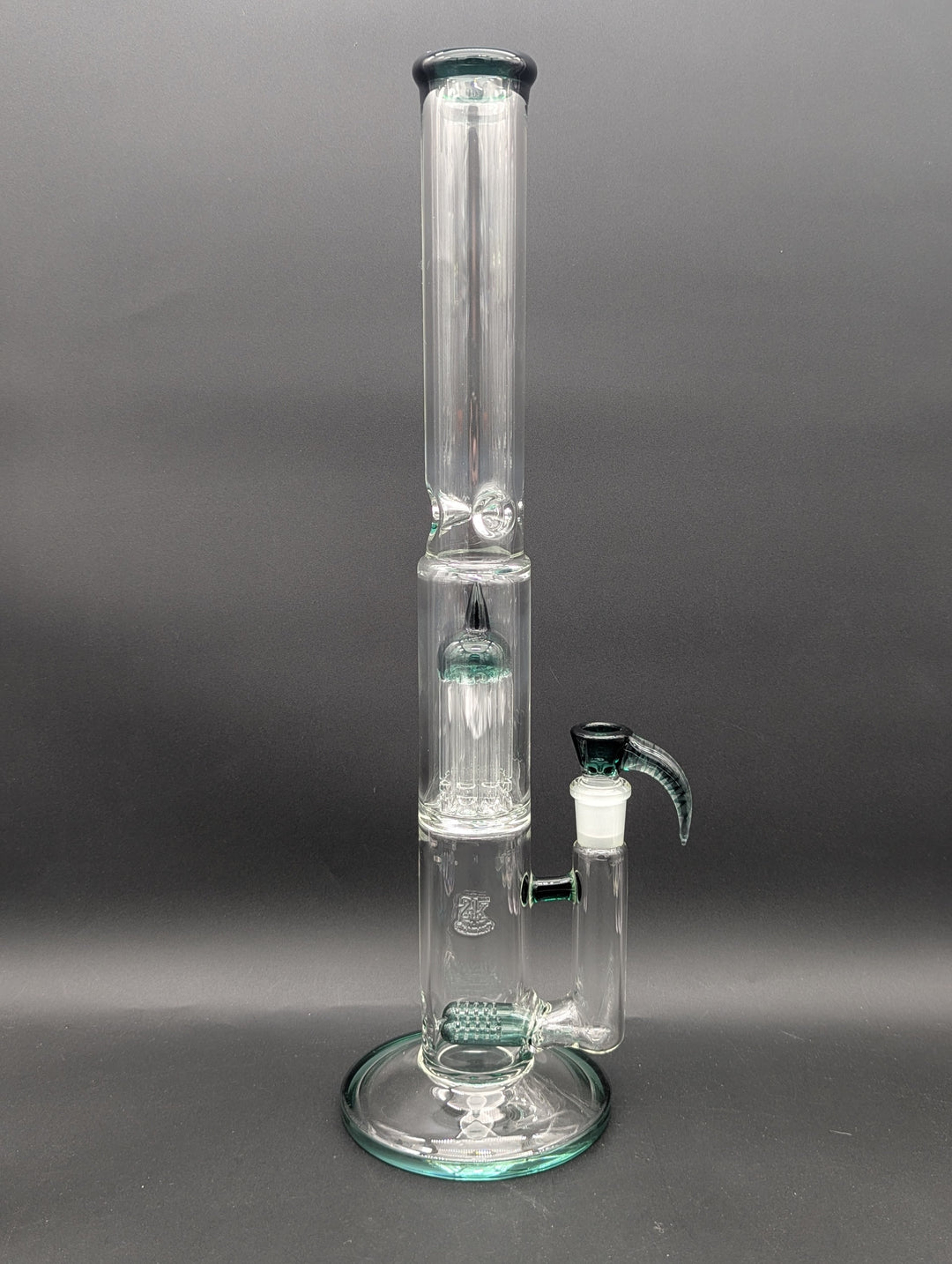 2K GLASS DUAL GRIDLINE TO 8 ARM BONGS - COLOR ACCENTED image 0