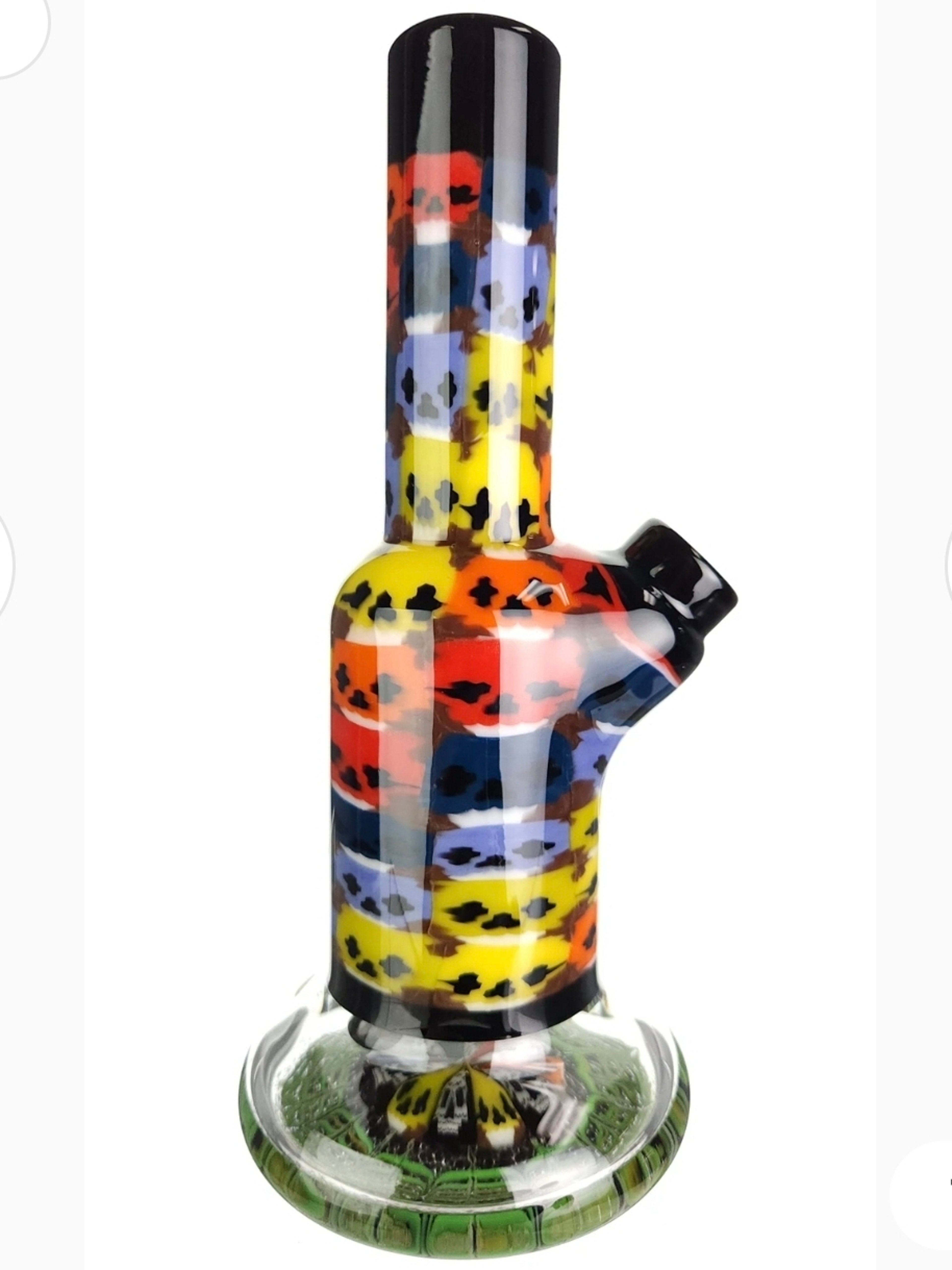 Preview pic of Crunklestein Glass  "Session" Rainbow Skull Millie Tube