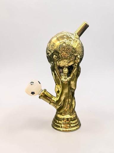 Preview pic of Gold World Cup Trophy Glass Bong 7.5” – 14mm Borosilicate Water Pipe