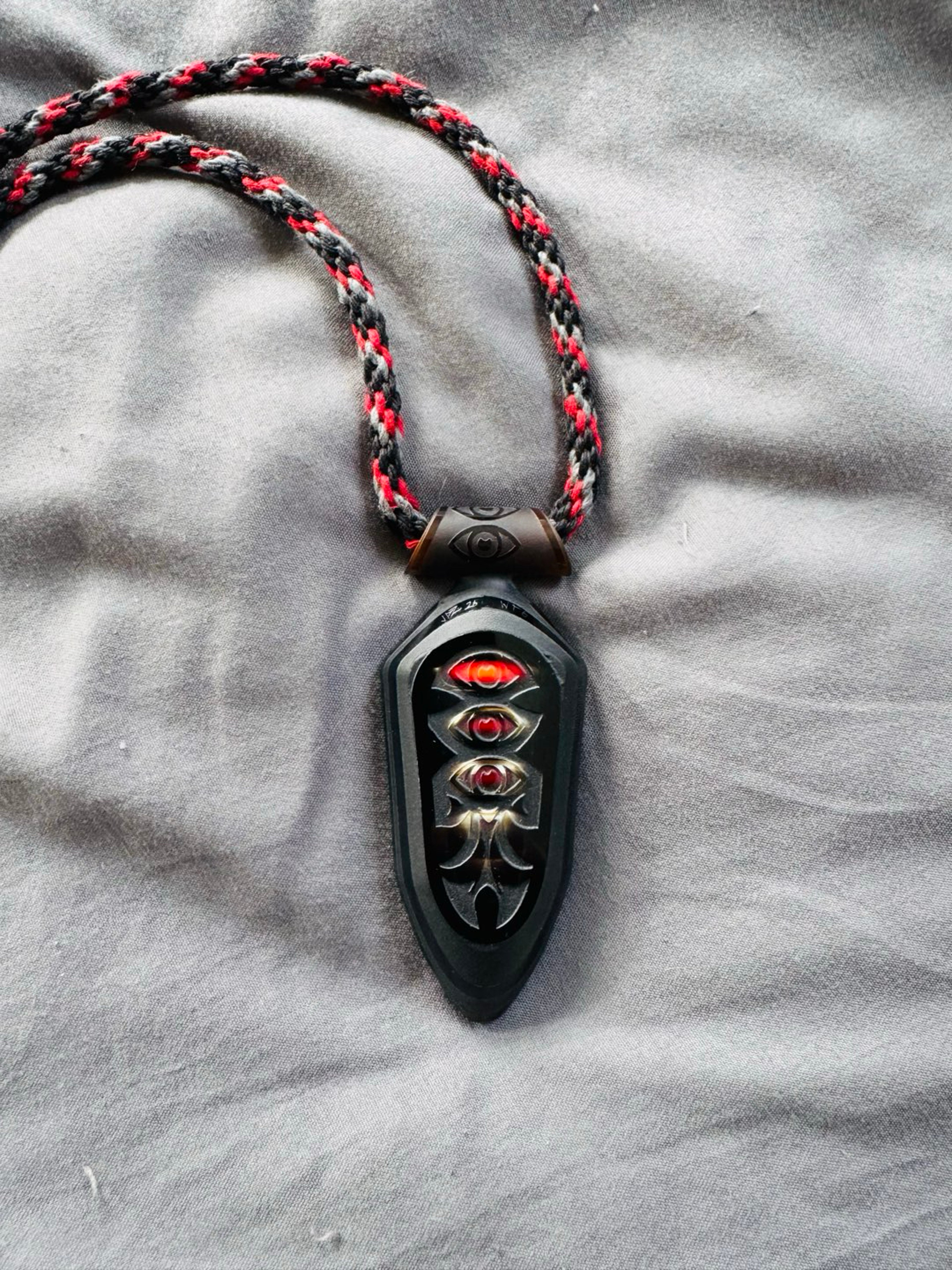SUPER RARE 1/1 JDZ TABLET PENDANT #6 MULTI TECH WINDOW LAYERED FACETED AND SANDBLASTED + image 0