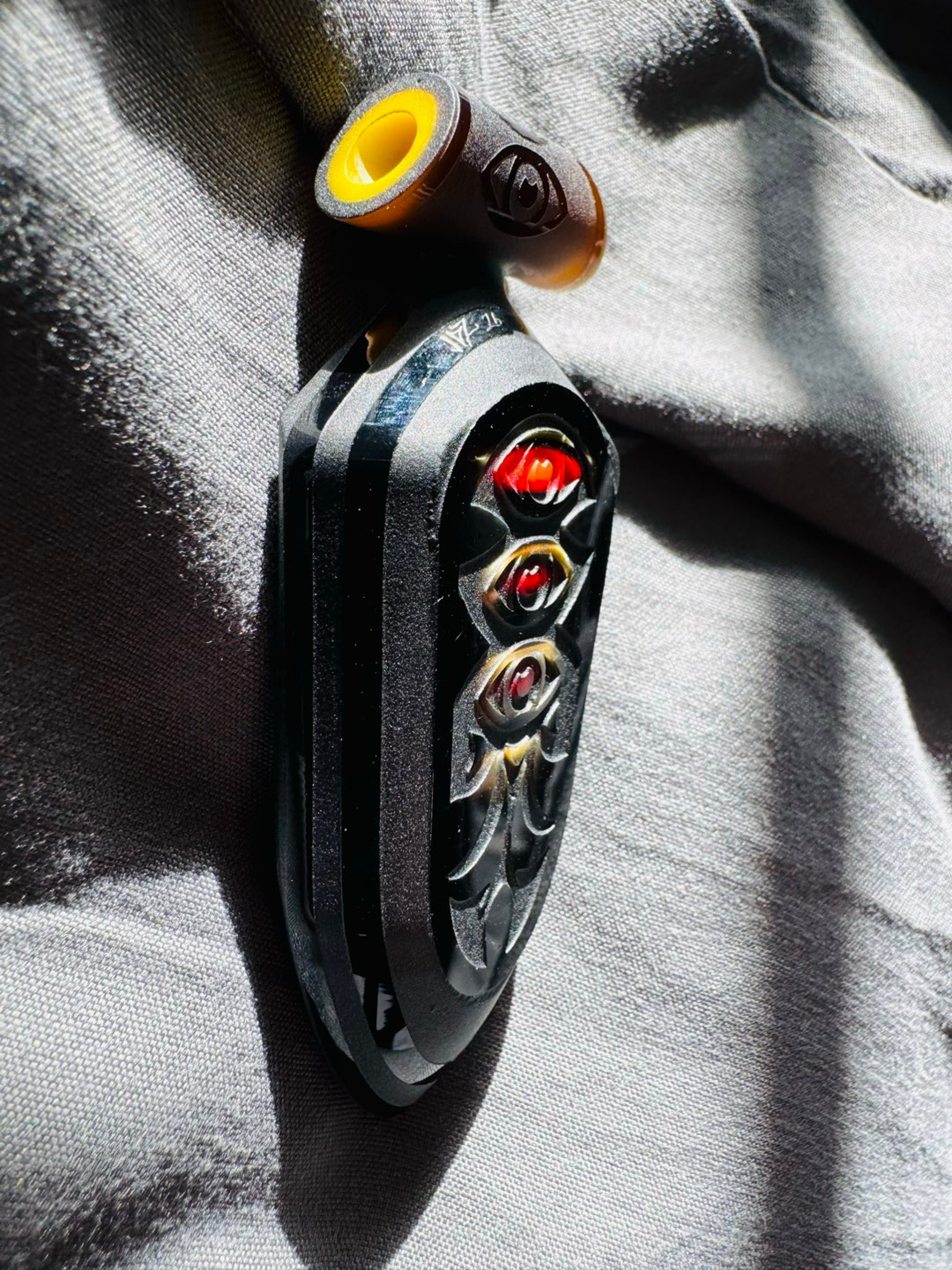 Preview pic of SUPER RARE 1/1 JDZ TABLET PENDANT #6 MULTI TECH WINDOW LAYERED FACETED AND SANDBLASTED +