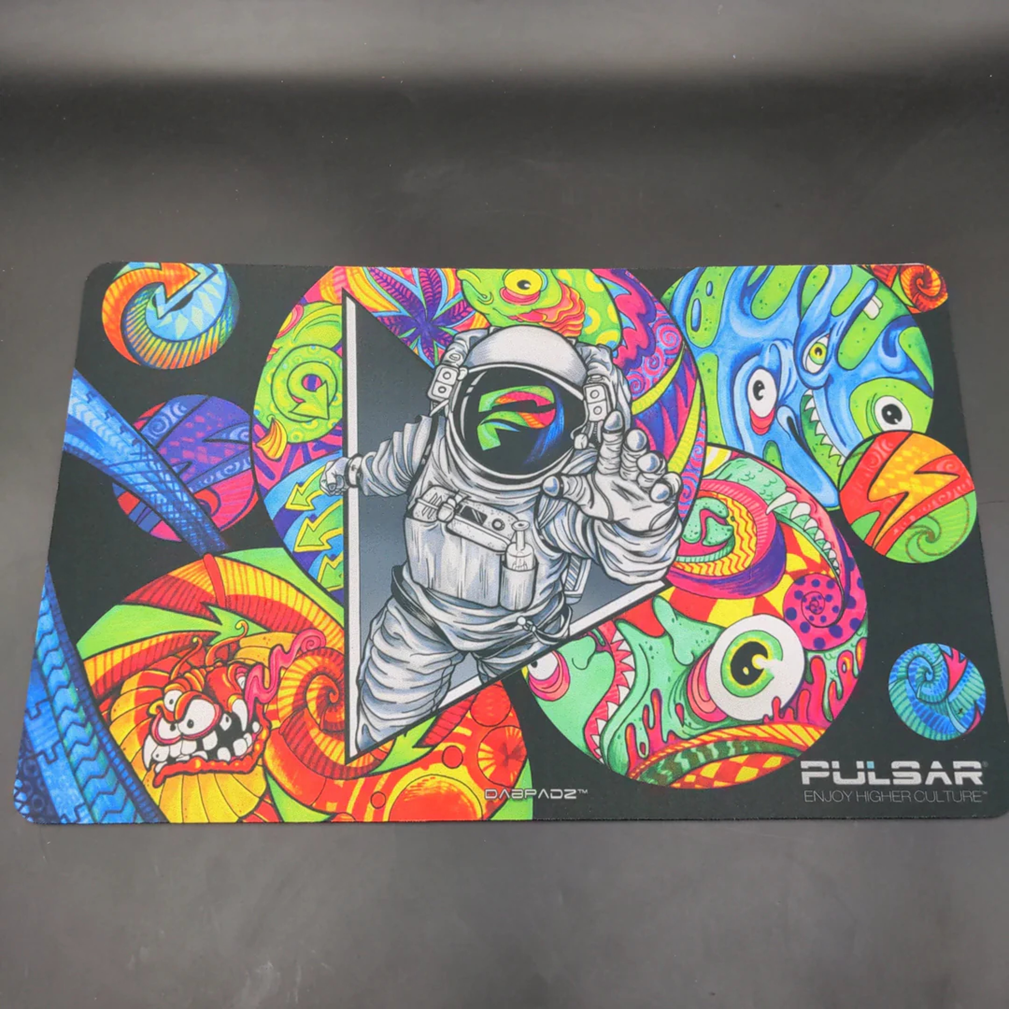Preview pic of PULSAR DABPADZ DAB MAT - PSYCHEDELIC SPACEMAN | 16"X10"
