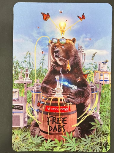 Preview pic of "FREE DABS BEAR" DAB MAT BY STONERDAYS | 8" X 12"