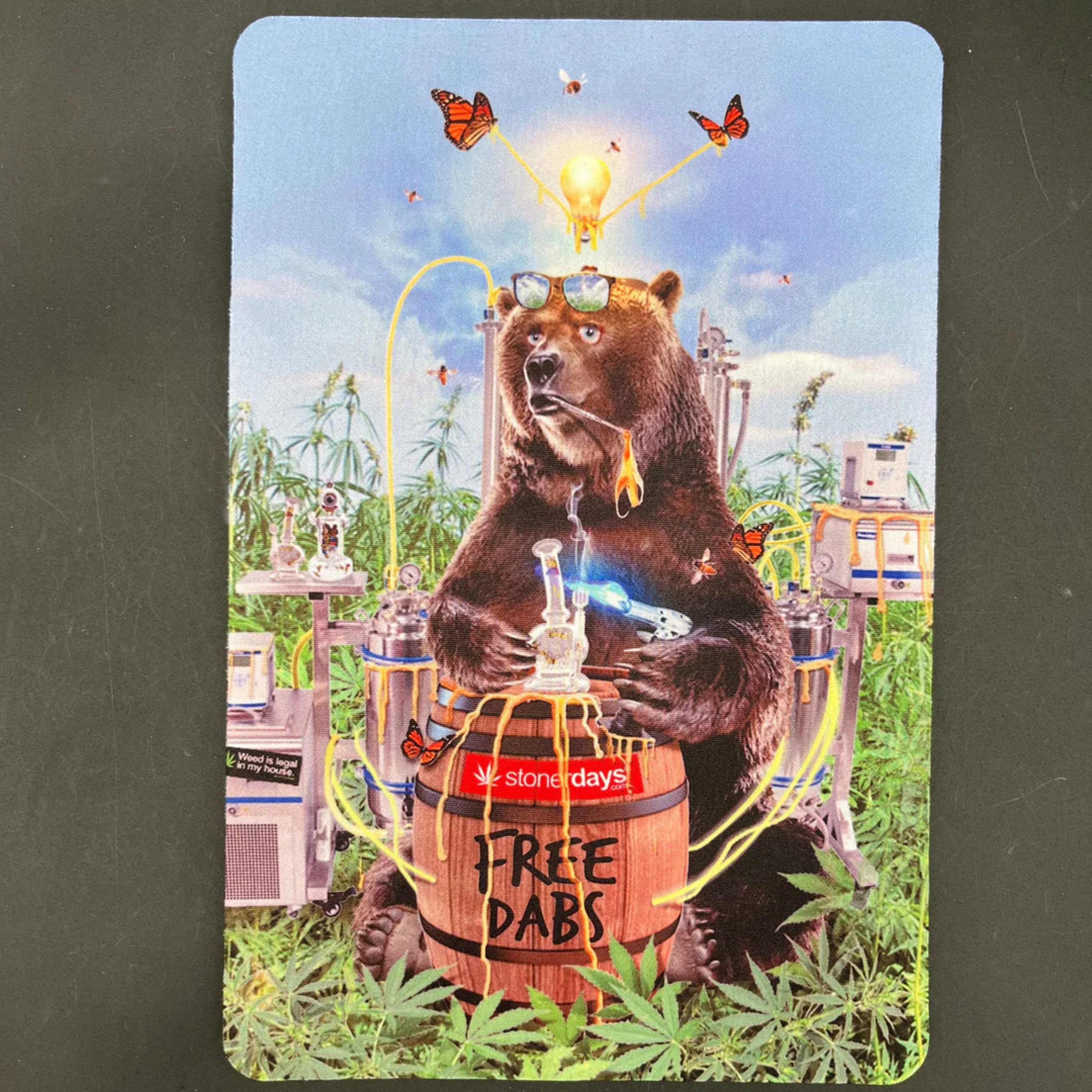 "FREE DABS BEAR" DAB MAT BY STONERDAYS | 8" X 12" image 0