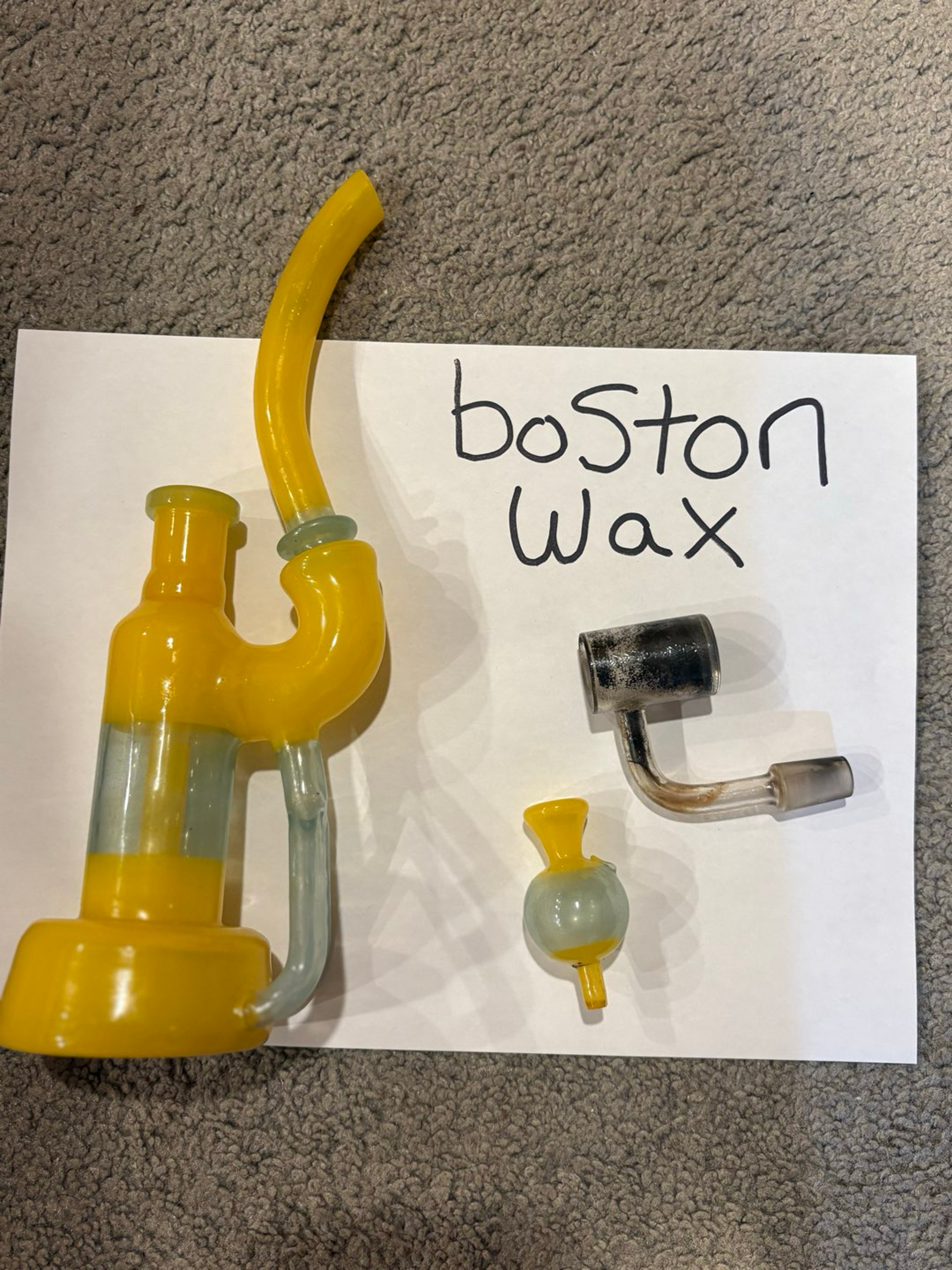 Preview pic of Yarbi Glass - Full Color "Dumplock" Recycler - Yellow/blue Accents + Nastee Quartz