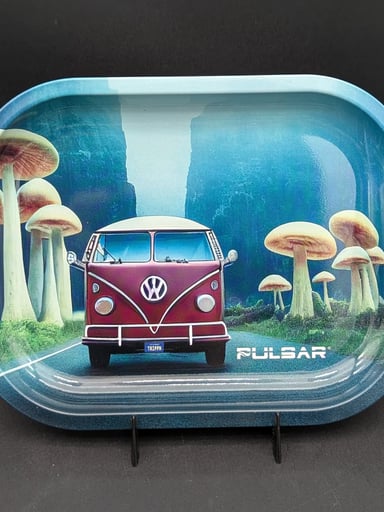 Preview pic of PULSAR MINI METAL ROLLING TRAY | CAMPER VAN SHROOM TRIP | 7"X5.5"
