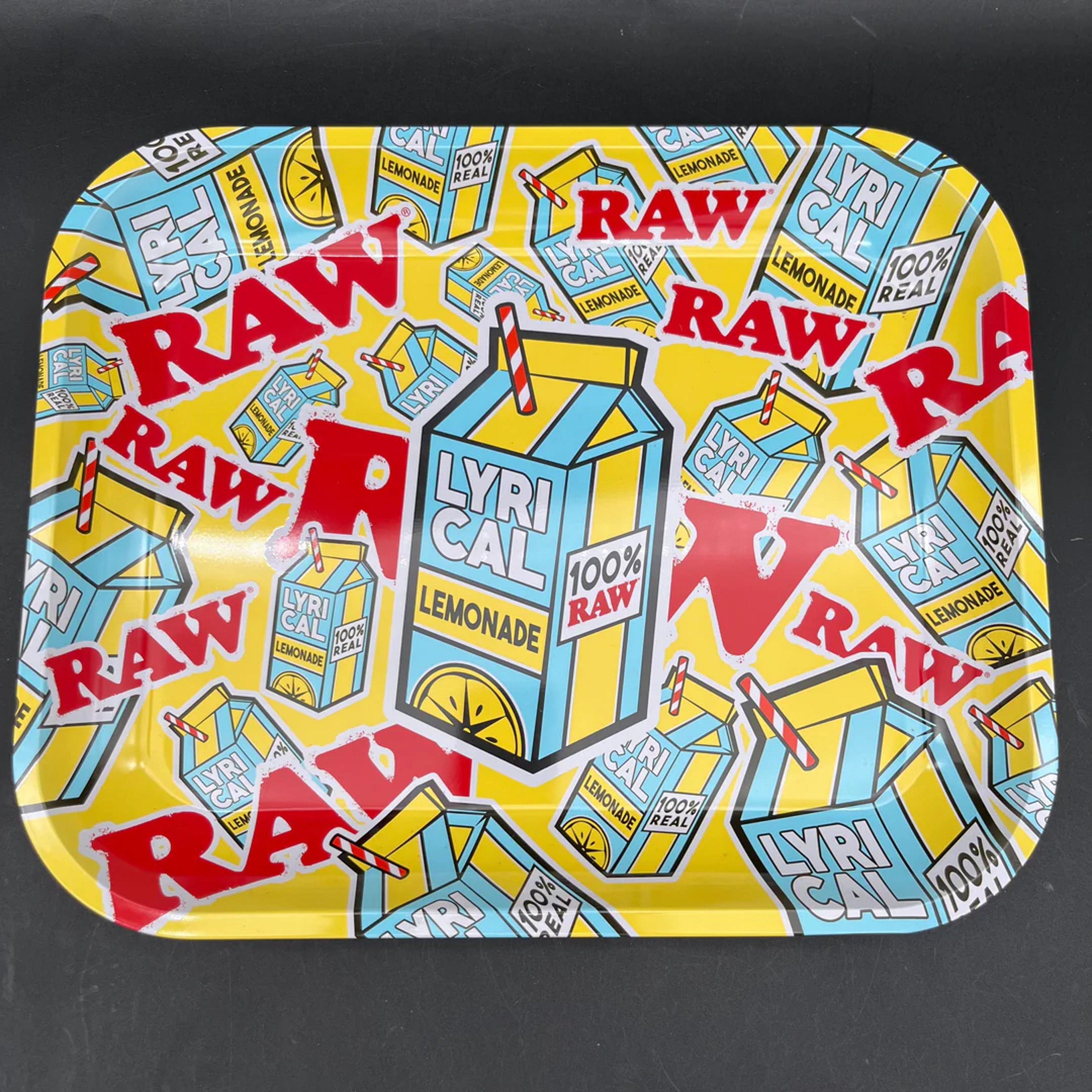 Preview pic of RAW® X LYRICAL LEMONADE - METAL ROLLING TRAY LOGO COLLAGE