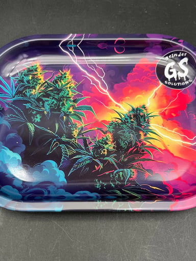 Preview pic of LIGHTNING STRIKES" GRINDER SOLUTIONS ROLLING TRAY - 7"X5.5"