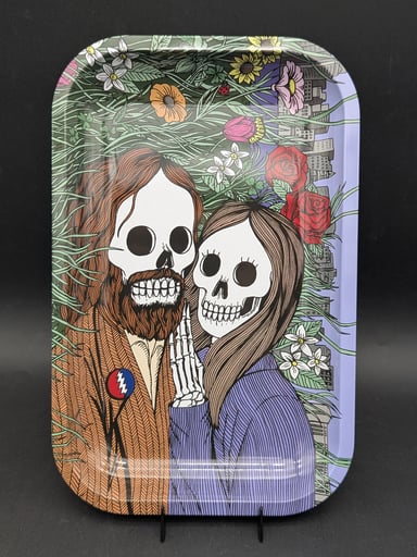 Preview pic of GRATEFUL DEAD X PULSAR METAL ROLLING TRAY | FLOWER COUPLE | 11"X7"