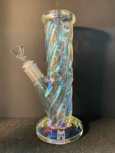 Preview pic of 9” Twisted Iridescent Straight Tube