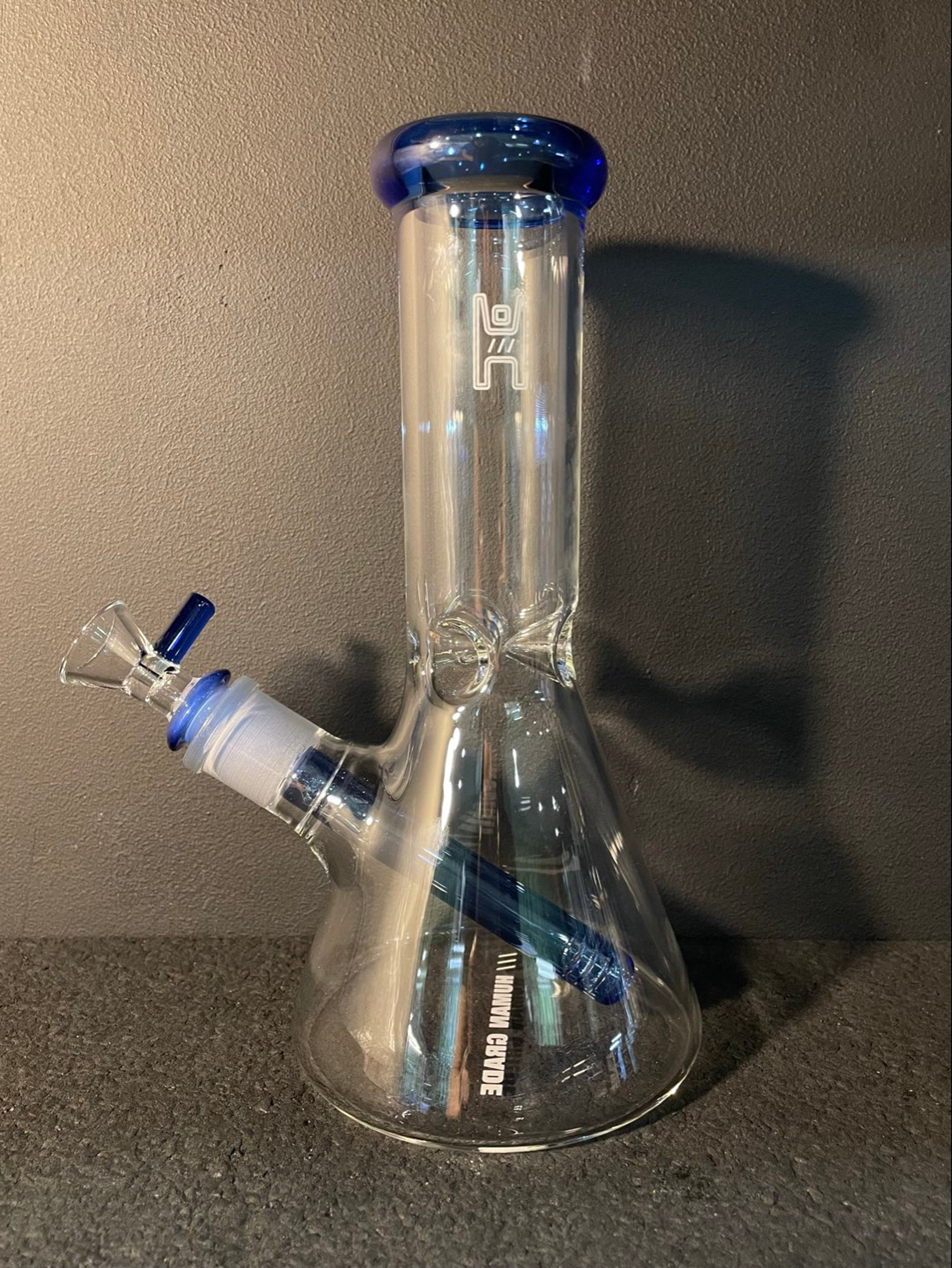 9” Beaker Clear w/ Blue image 0