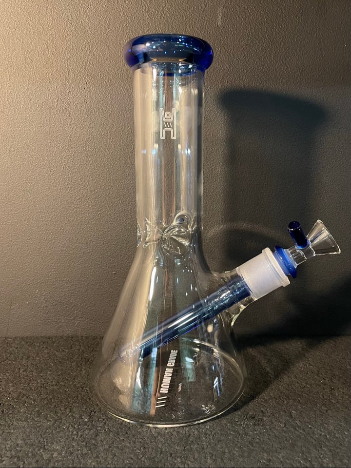 9” Beaker Clear w/ Blue | Shop Beakers on GlassPass