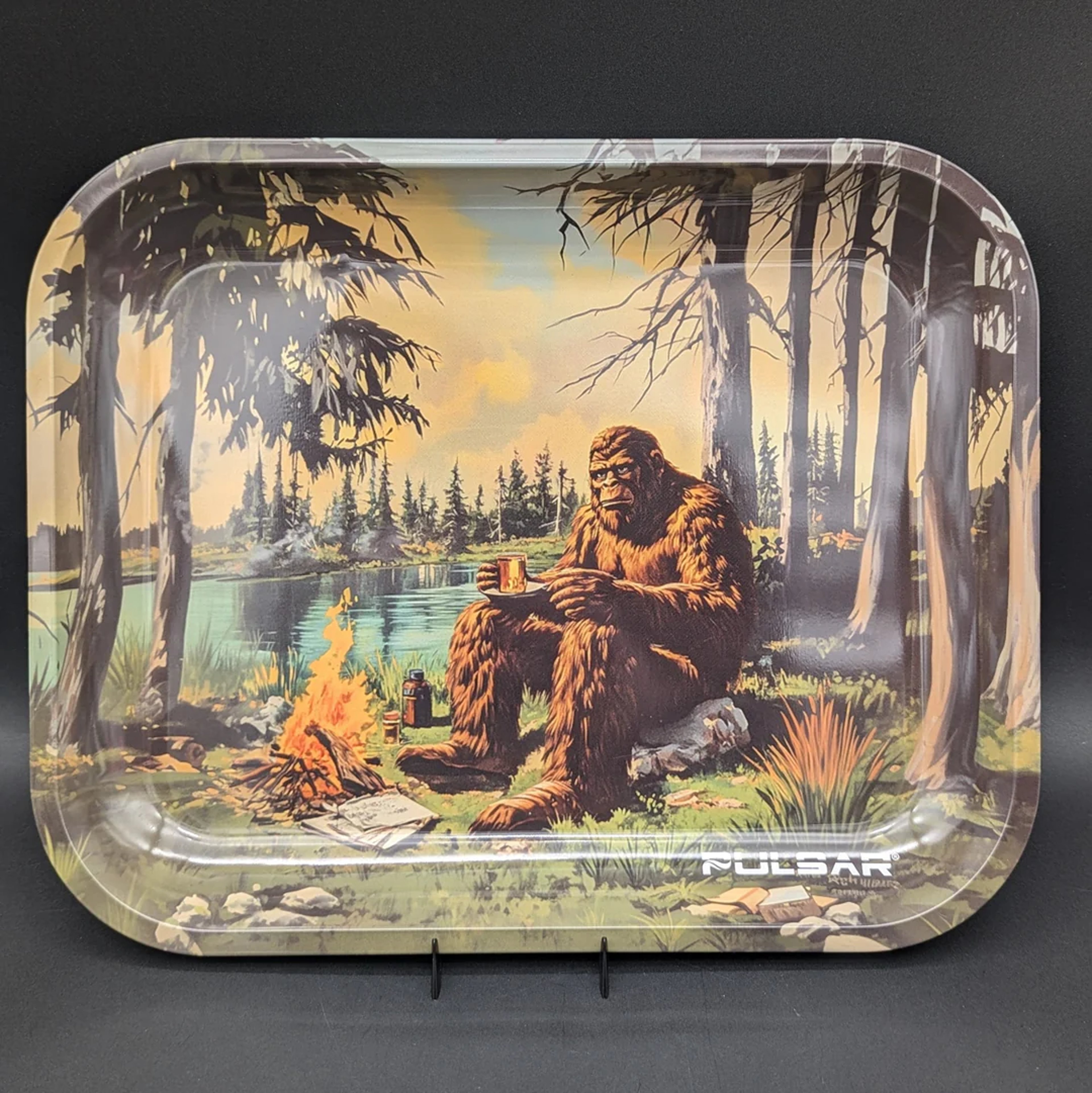PULSAR LARGE METAL ROLLING TRAY | CAMPING BIGFOOT | 13"X11" image 0