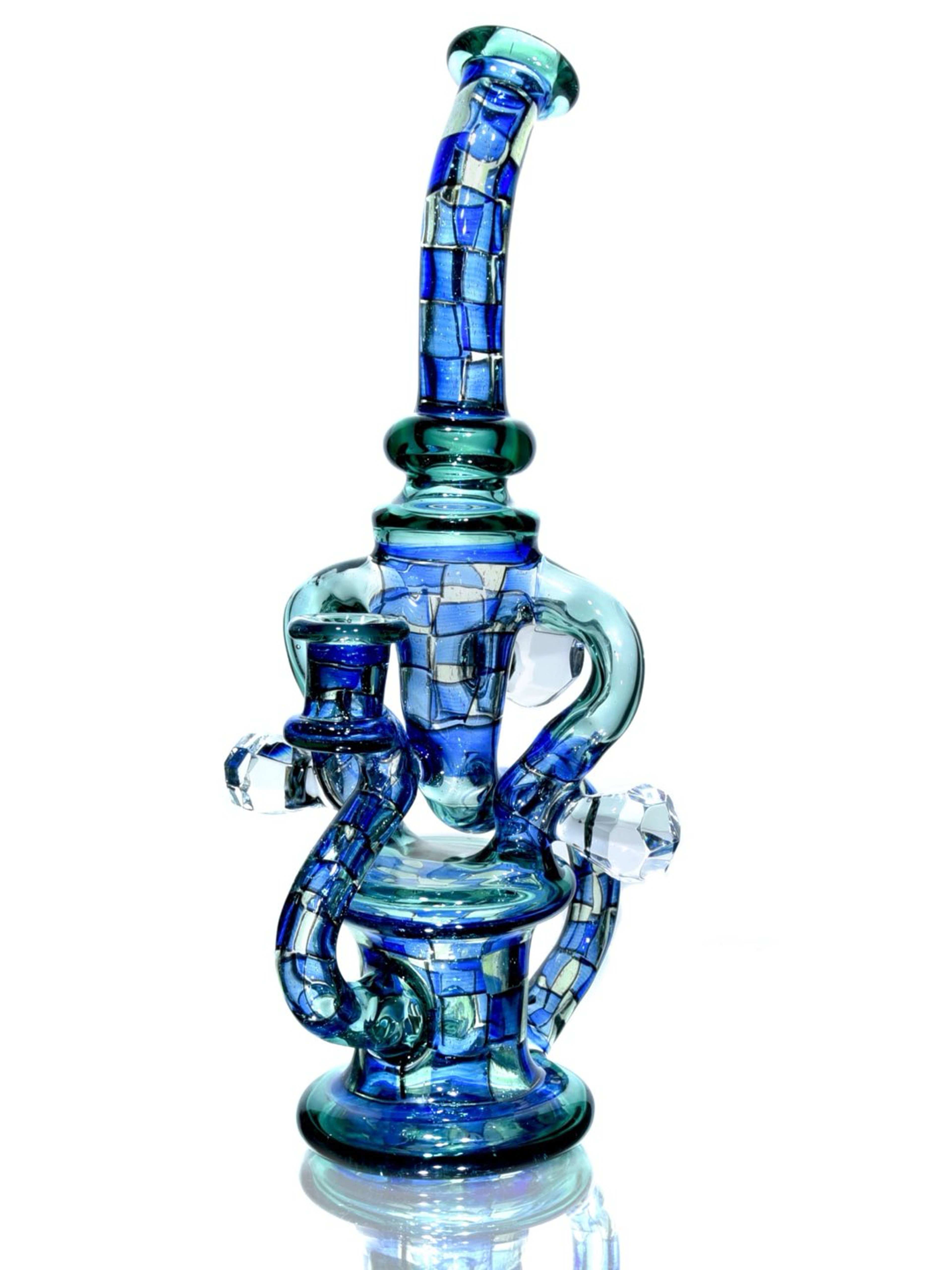 Preview pic of Jeff Green - Double Uptake Loophole Recycler - Dichroic Cobalt/Nemo Chipstack  - 10mm Female