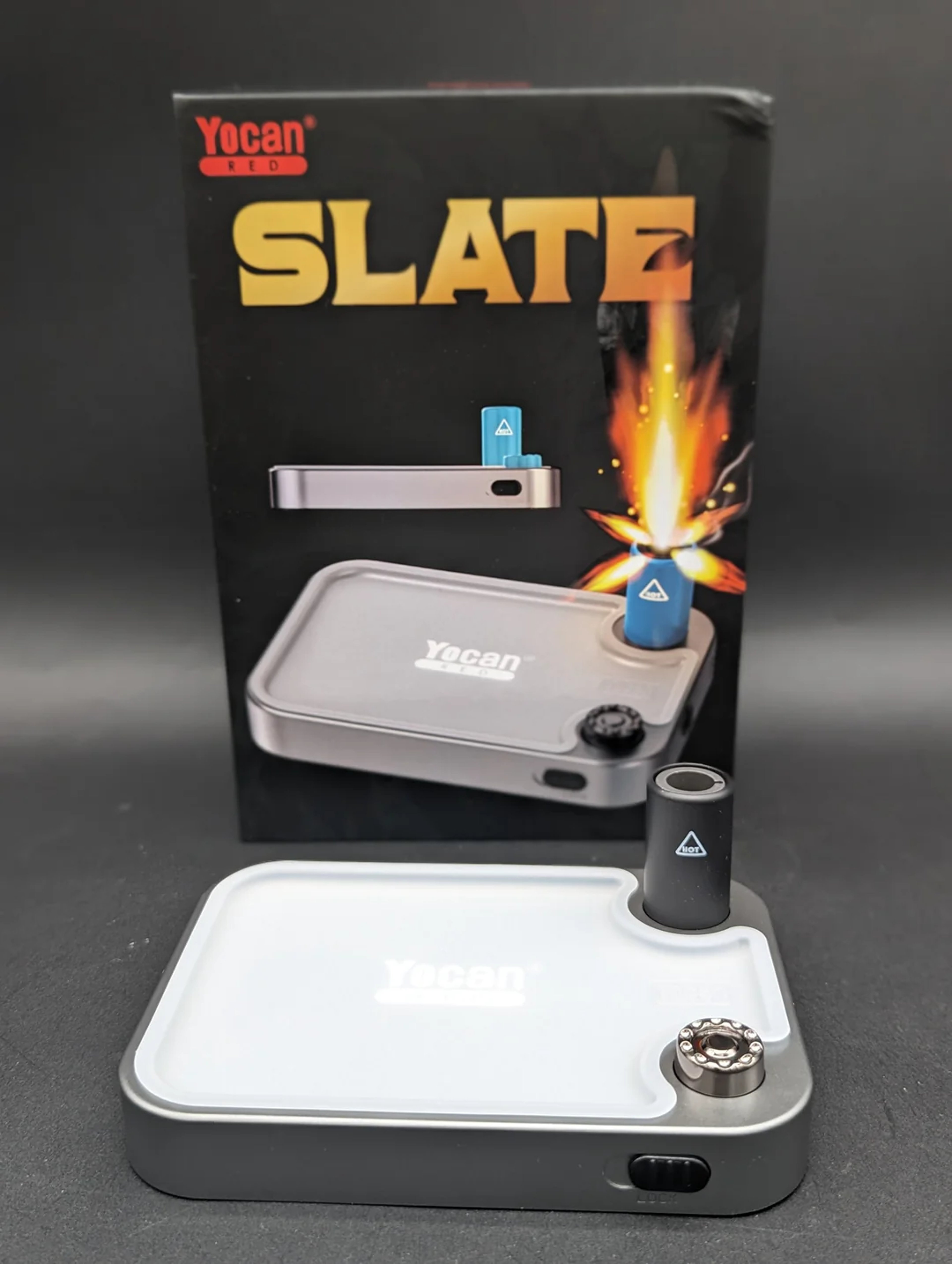 YOCAN RED SLATE 2-IN-1 TORCH AND TRAY | 5.7" X 4.1" image 0