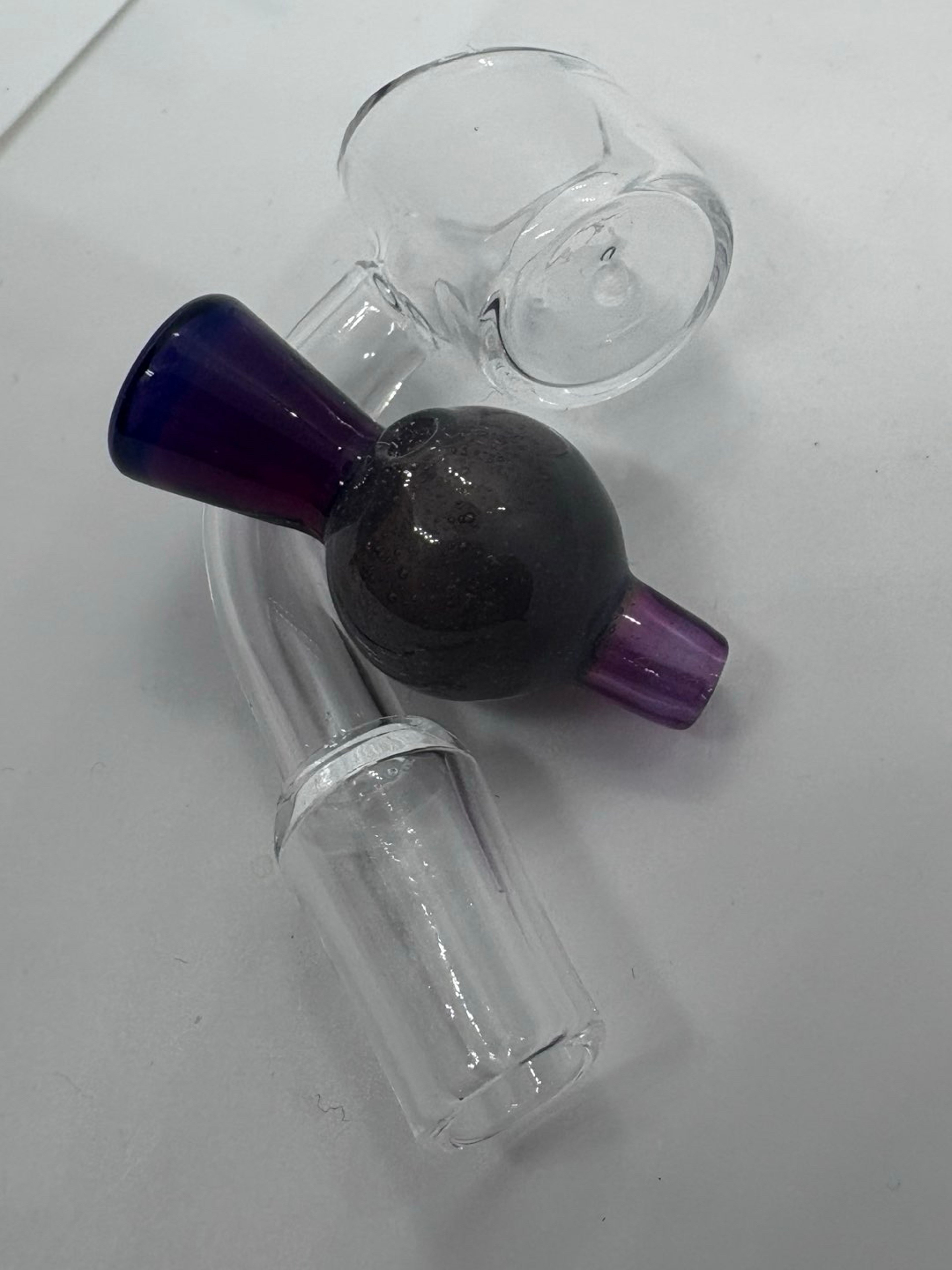 Purple and Grey Handblown Bubble Cap image 0